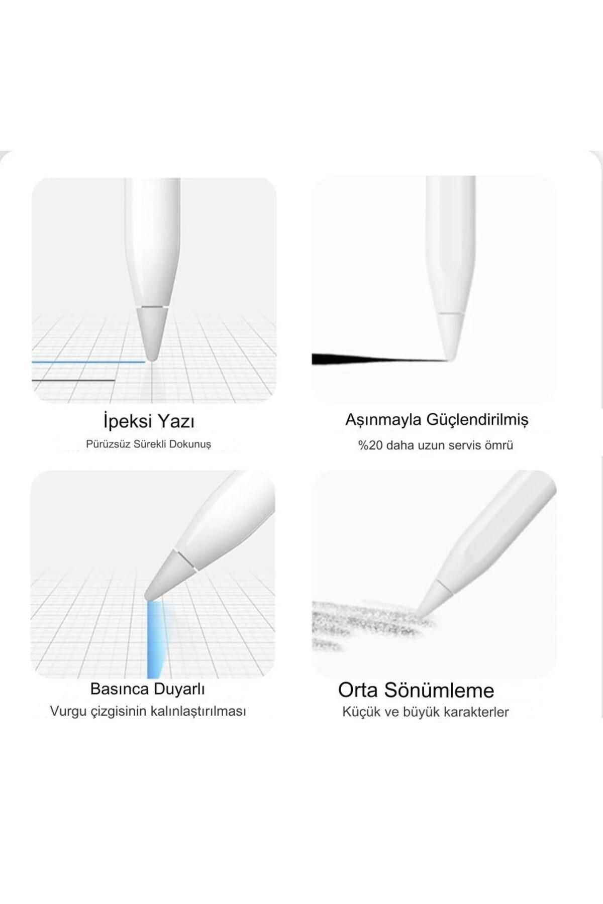 gökmer-iPad Pencil Compatible Pen Tip 1. And 2. Generation Usb-C/ Pro Pencil Spare Tip Pen Tip Tablet Tip 3Pcs 7