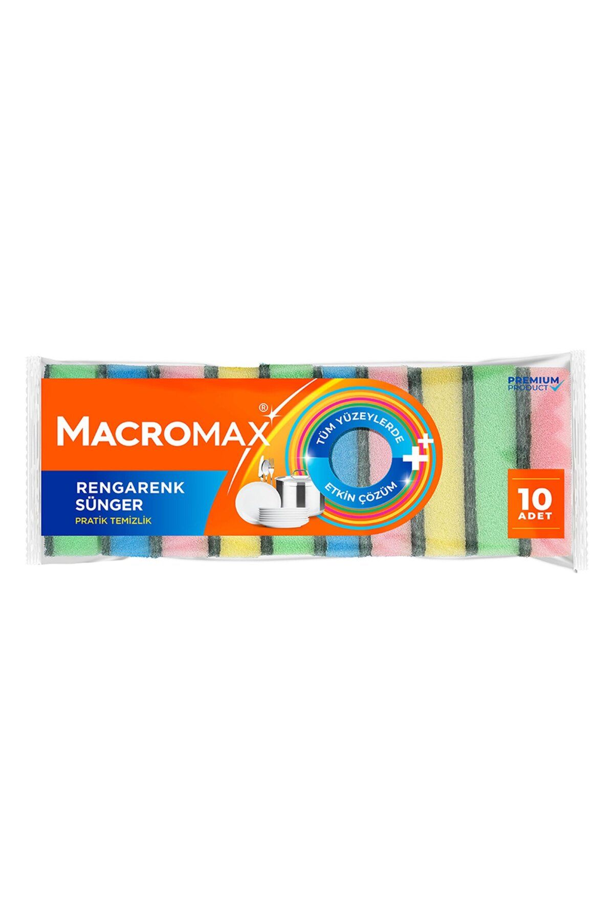 MACROMAX Rengarenk Sünger 10'lu Paket
