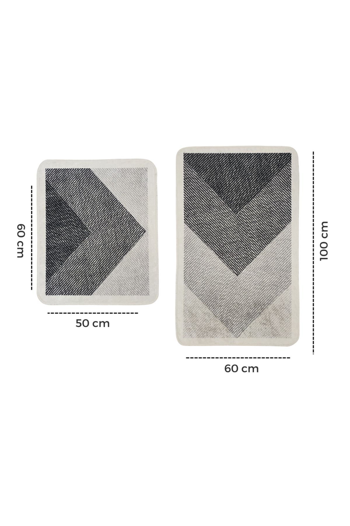 miqna-2-tlg. Rutschfeste Badteppich Set, Waschbar (60X100 & 50X60 CM) 5