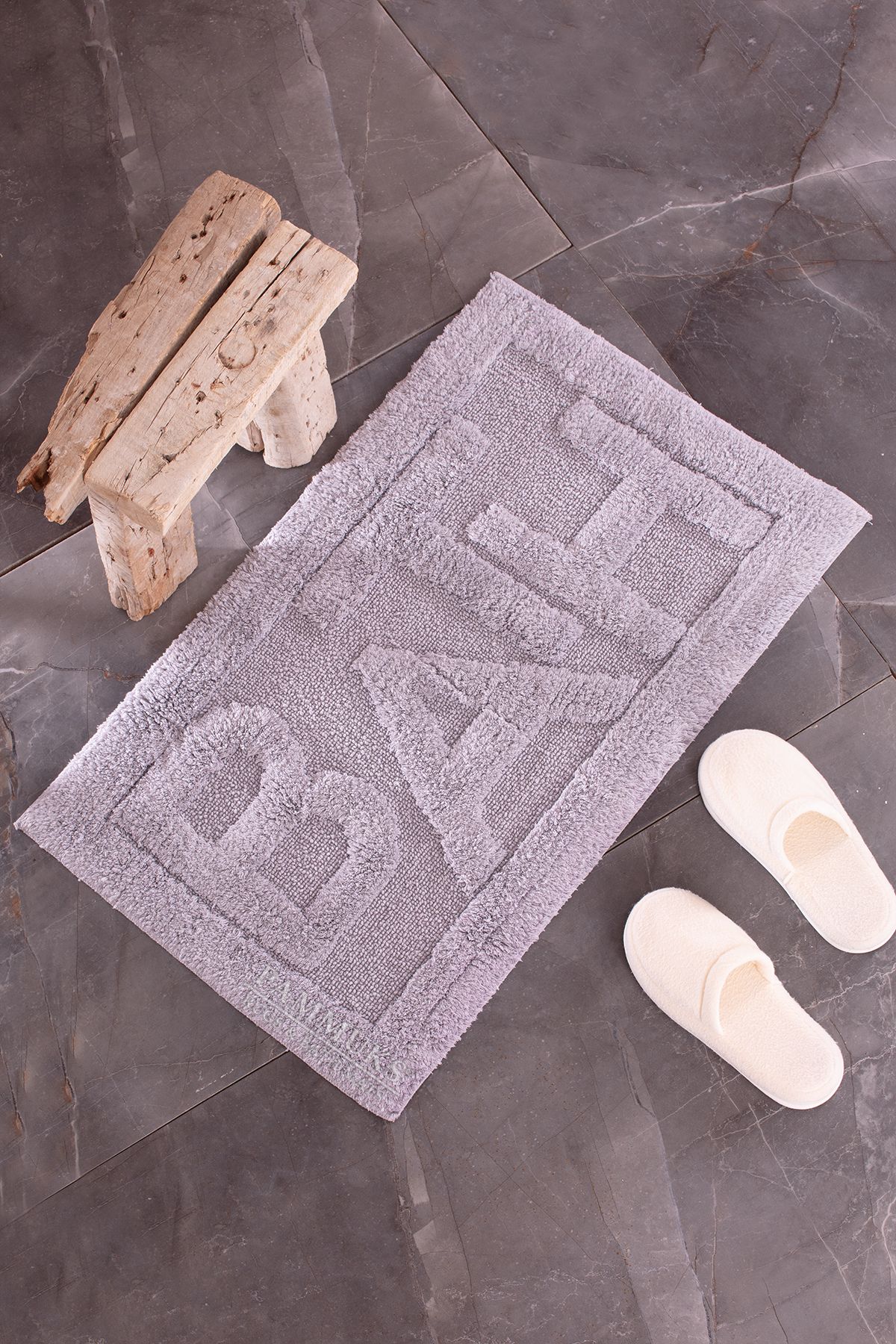 BARANO YUSSİ-Bathroom 2-Piece Bath Mat Gray (Set of 2) 1