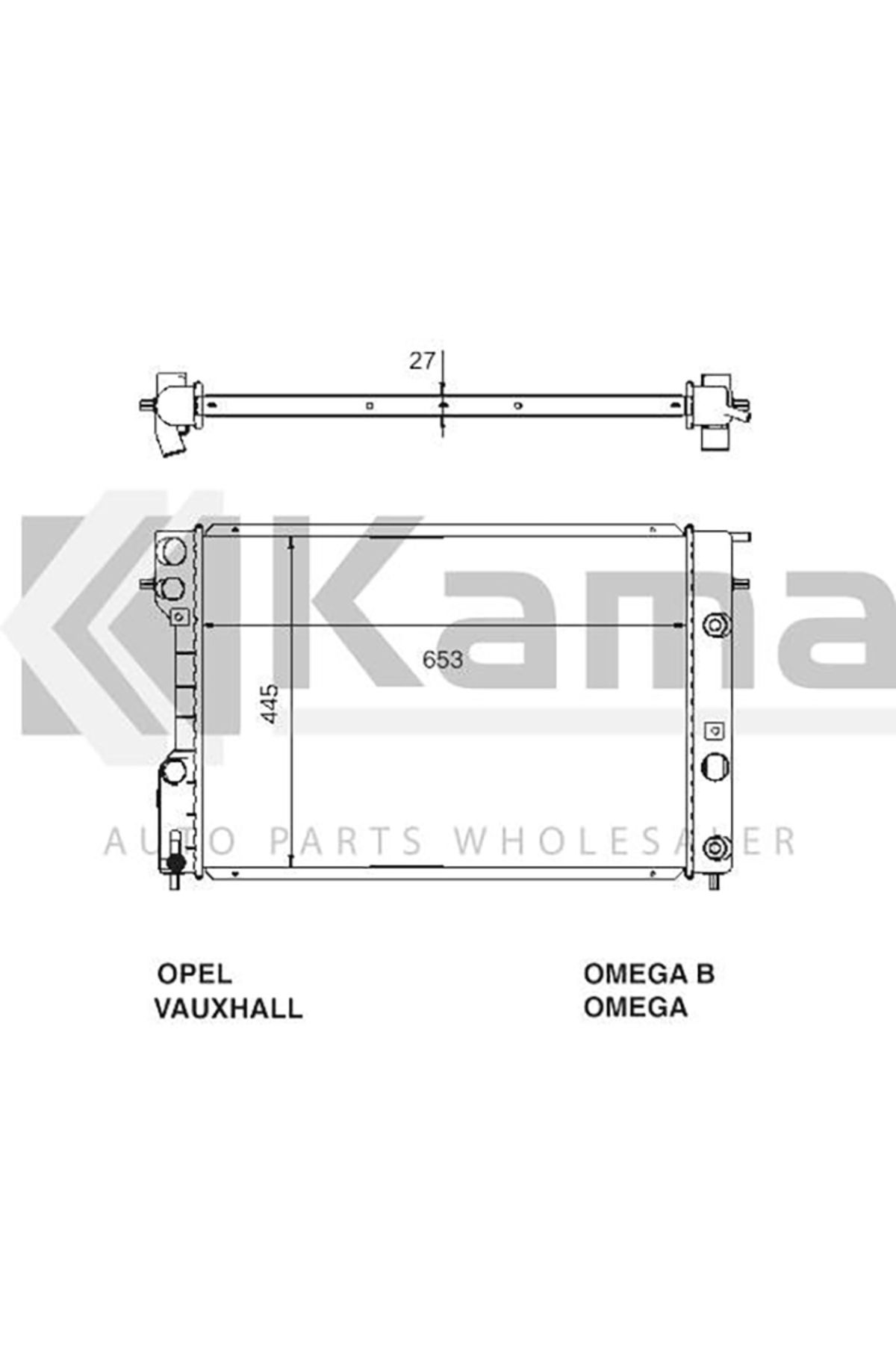mette 6302007 SU RADYATÖRÜ (OTOMATİK/KLİMALI) (653x445x27) OPEL OMEGA-B (X2.0XEV) 94-03