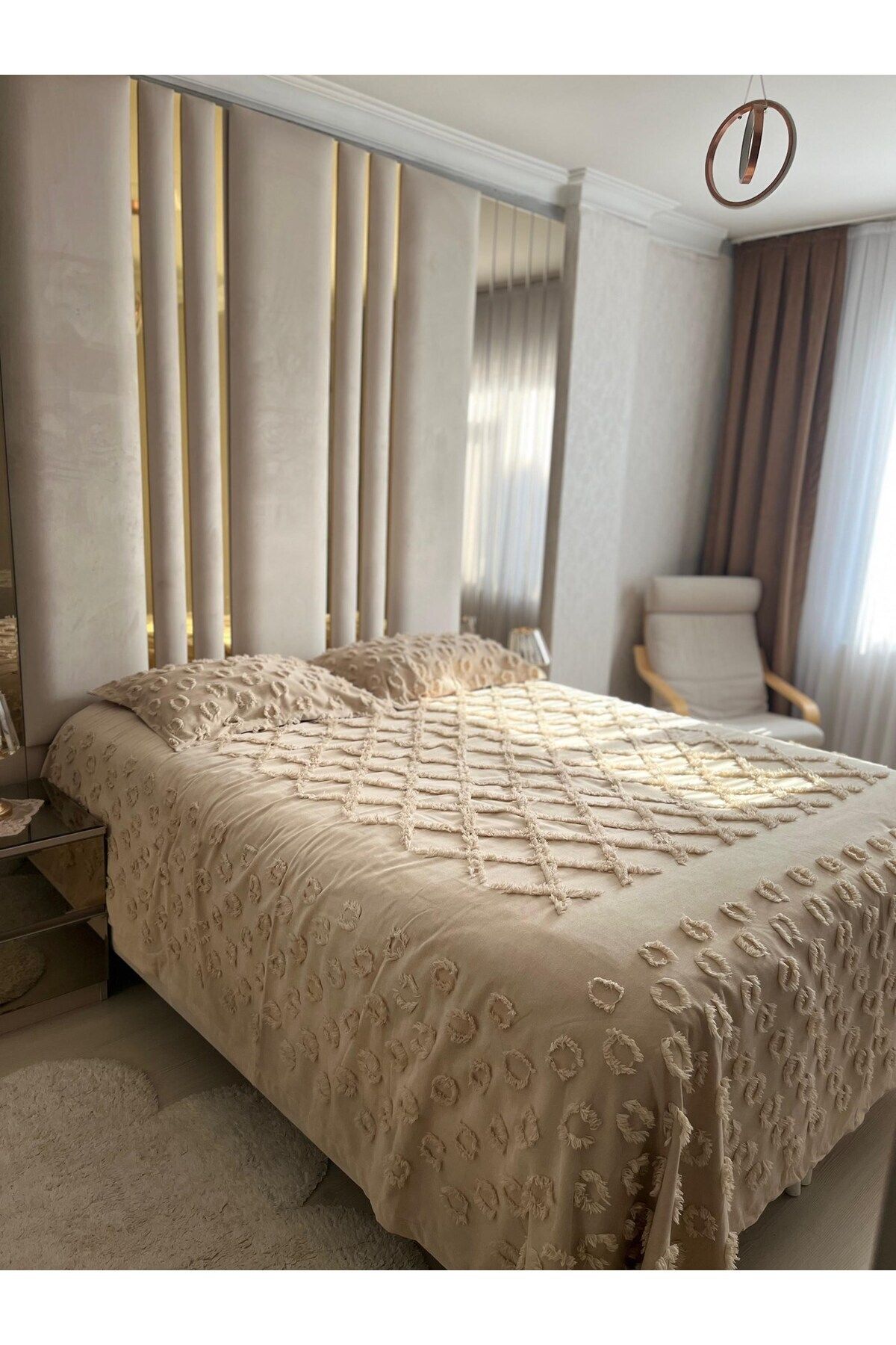 Tly Home Textiles-Palace Model 4 - Mink, Double Bedspread 3
