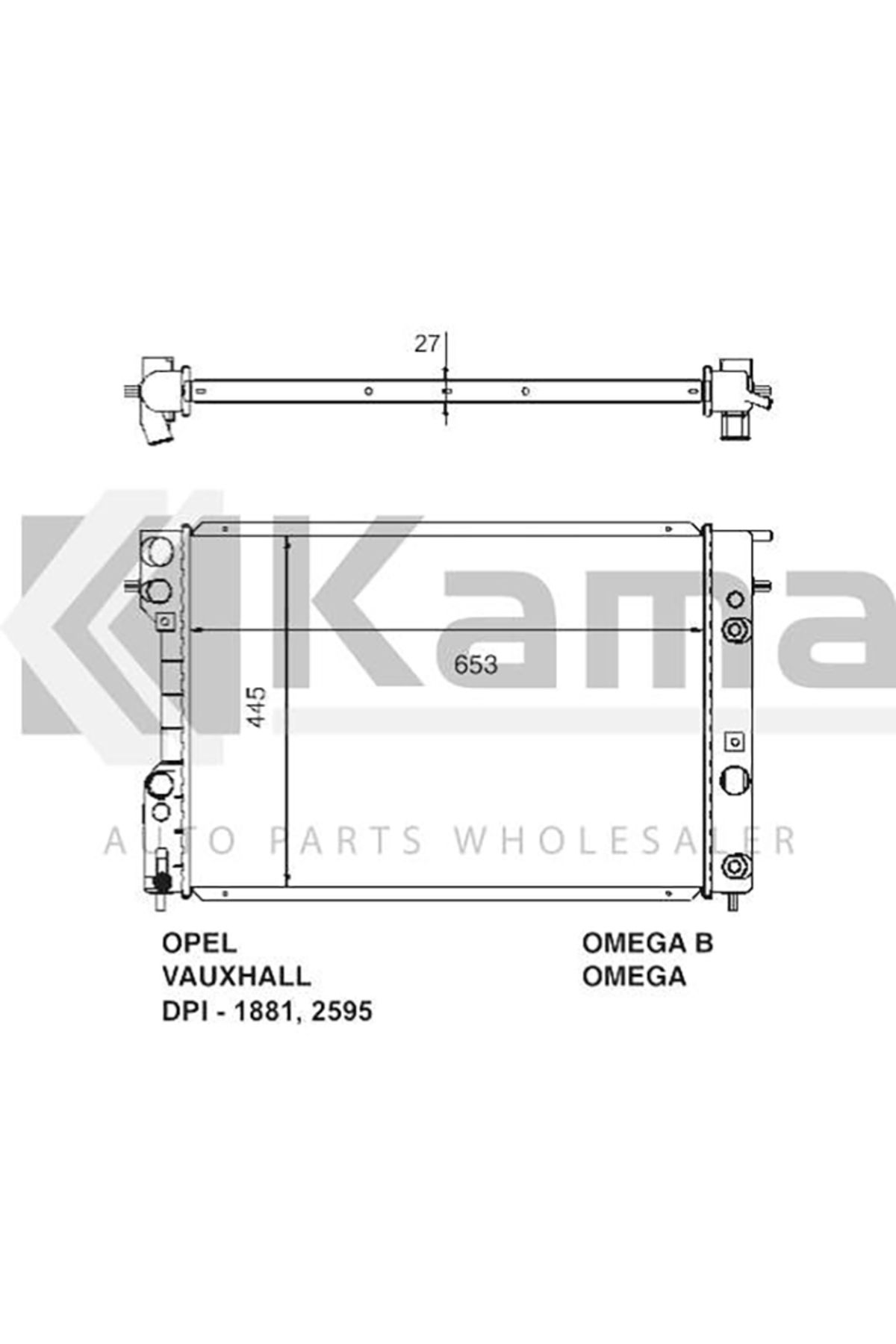 mette 6302006 SU RADYATÖRÜ (KLİMALI) (653x445x27) OPEL OMEGA-B (X2.5XE/X3.0XE) 94-03