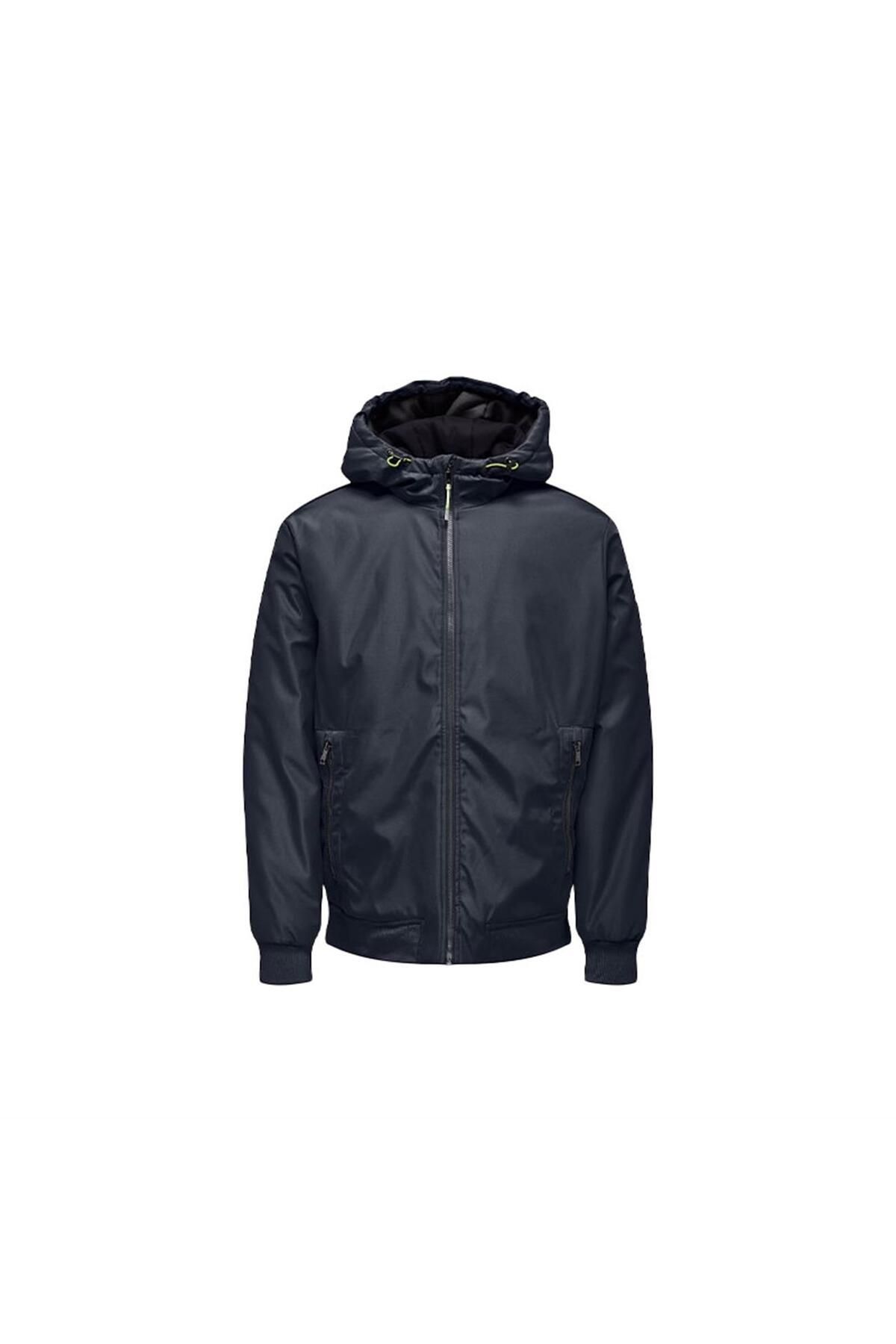 کاپشن مردانه فقط Onsmaze Hood Otw 22026112 آبی سرمه ای Only & Sons
