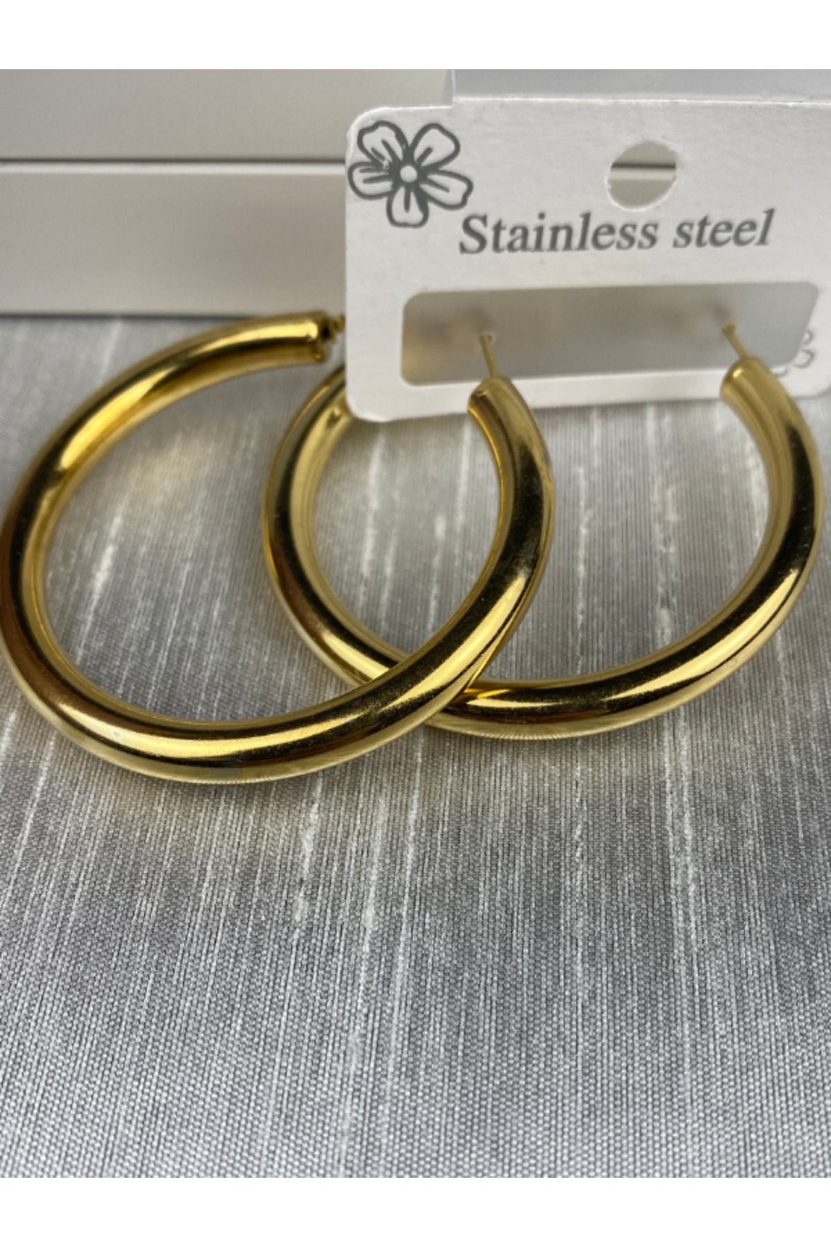 Brethils-Big Ajda Hoop Earrings Steel Tarnish Resistant Guaranteed Shipped in Gift Box 2