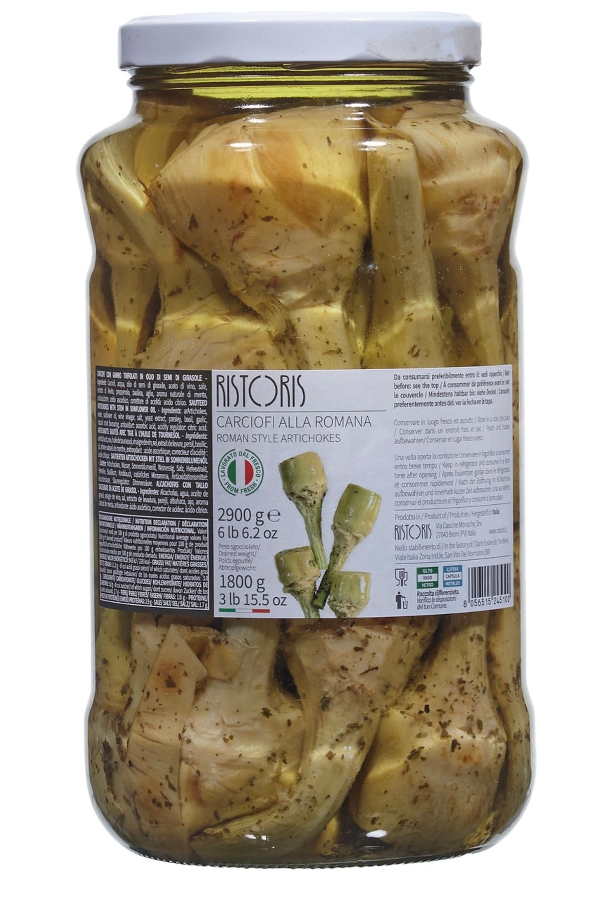 Ristoris Roma Tipi Saplı Izgara Enginar Kalbi 2900gr