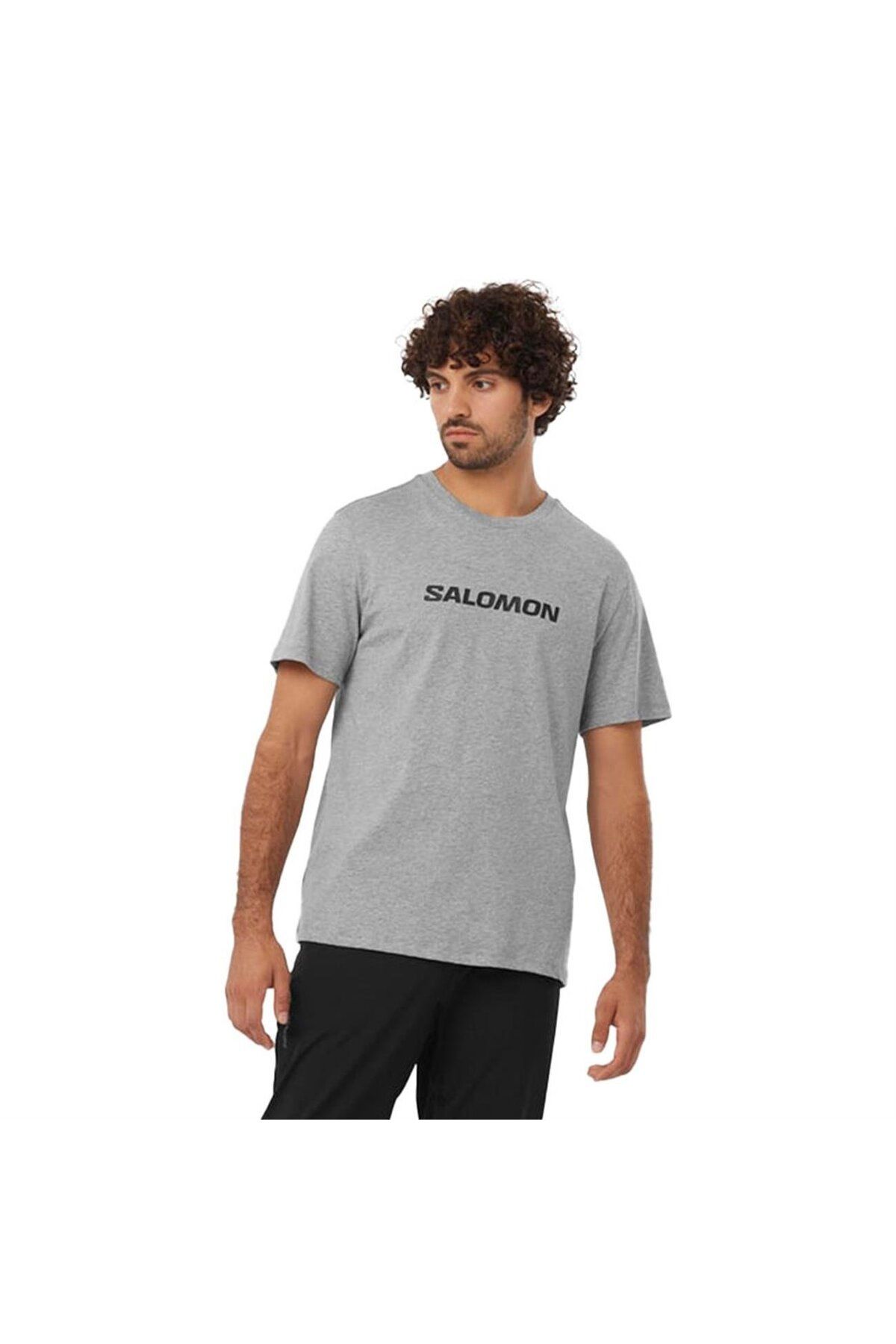 Salomon-Men's Gray T-shirt - Sal Logo, Perf SS, M - LC 2245600 1