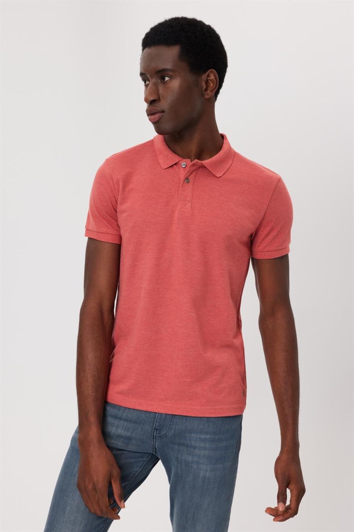 تی شرت قرمز مردانه Miless Polo Yaka Lee Cooper