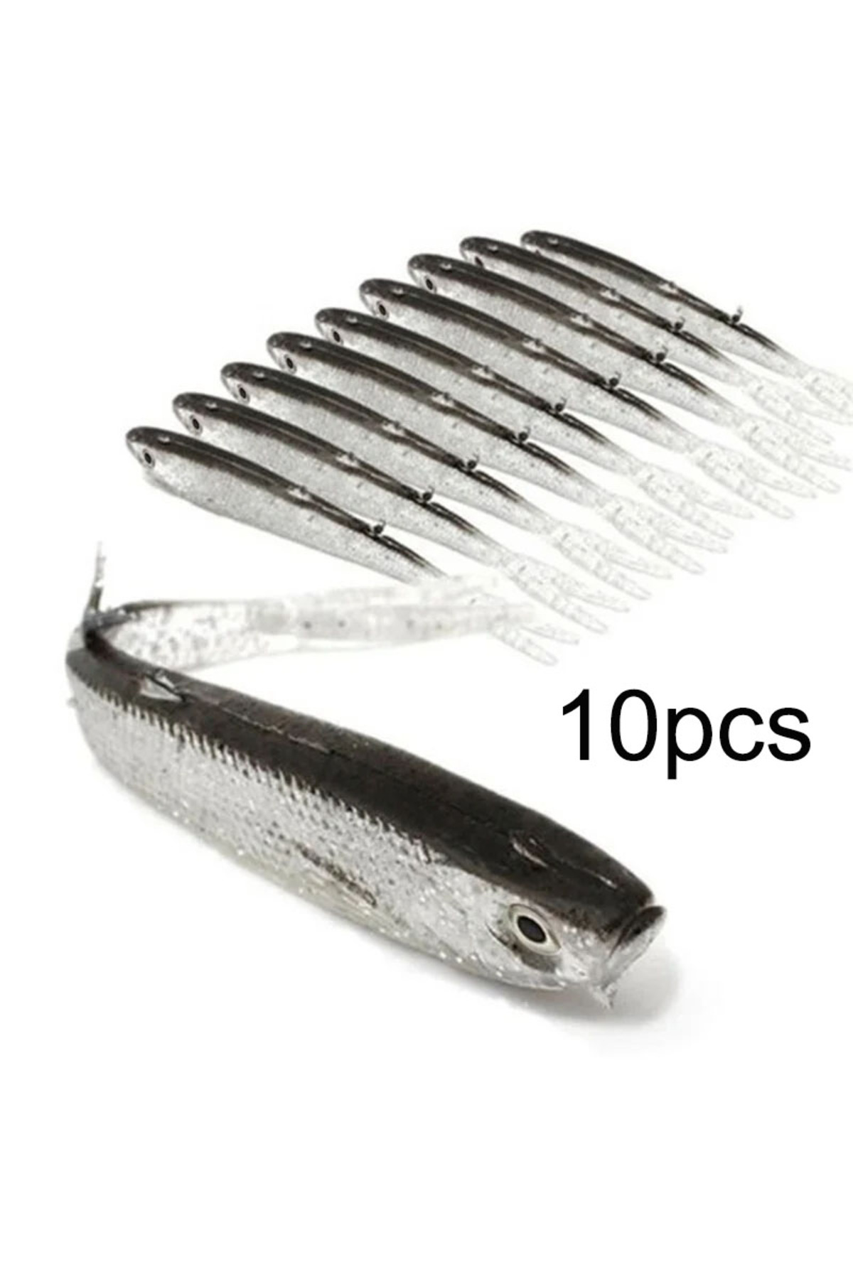 Choice-10pcs without hook Soft Bait Fish Swimbait Fork Tail With Hook& Without Hooks Fishing Lure Artificia 1