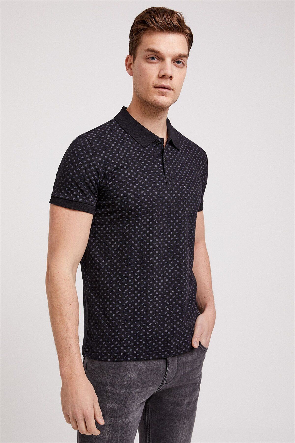 تی شرت مشکی مردانه سیاه طبیعت yaka طرح دار Lee Cooper