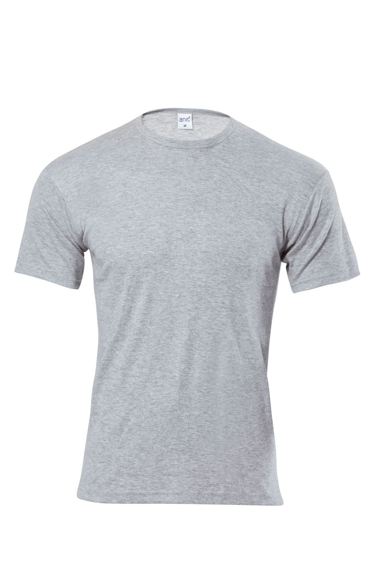 Anıt-1107 Gray 3 Pieces Ribbed O Collar Sleeve Men's Undershirt 1