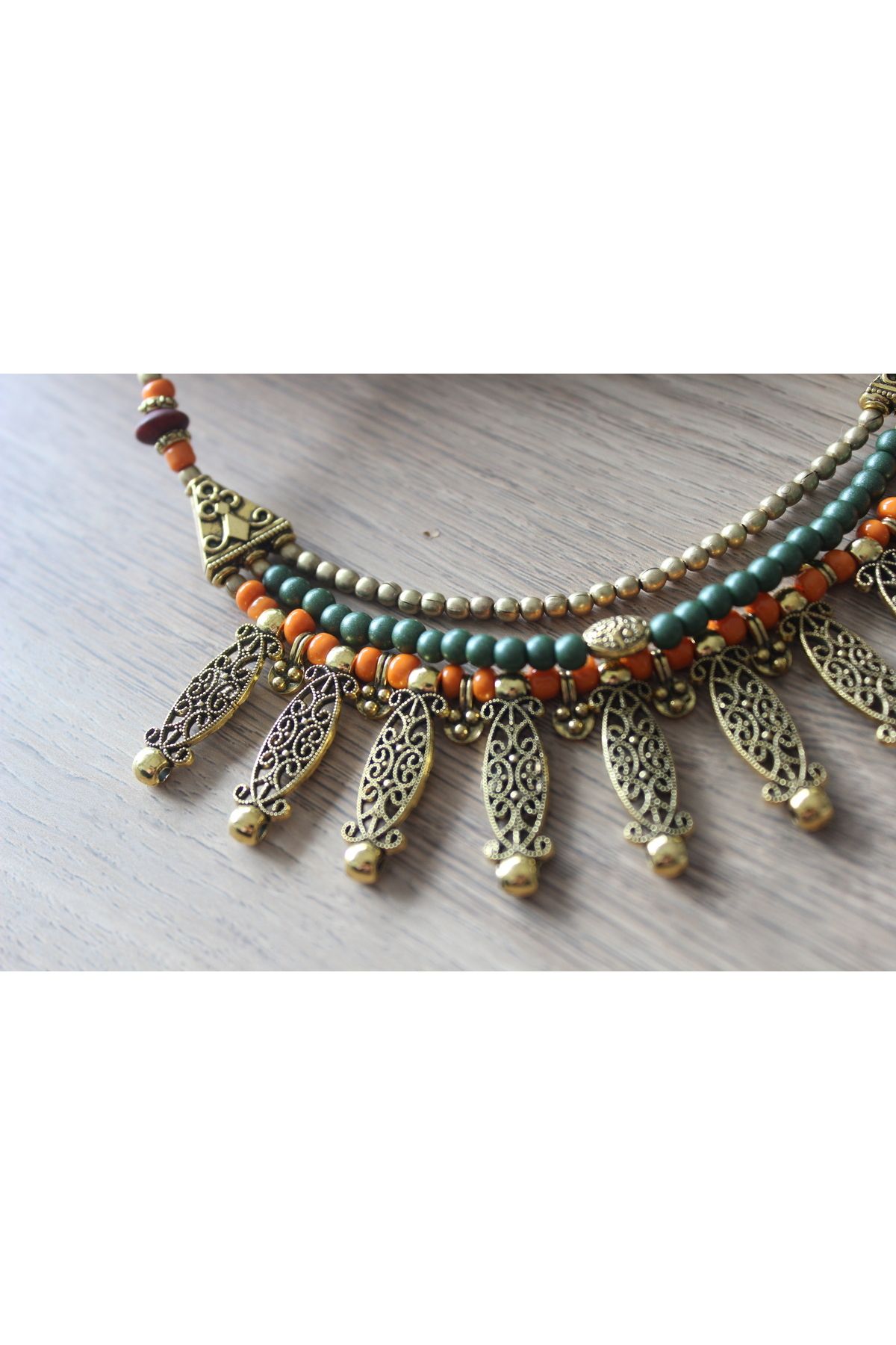 dela otantik-Authentic Women's Necklace Handmade Ethnic Design Jewelry Beaded Multiple Indian Bohemian Boho Necklace Jewelry 4