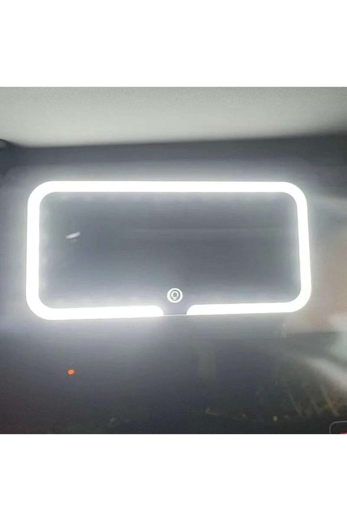 Choice-WHITE LED Car Sun Visor Vanity Mirror Car Vanity Mirror with 3 Light Modes and 60 LEDs Rechargeable 5