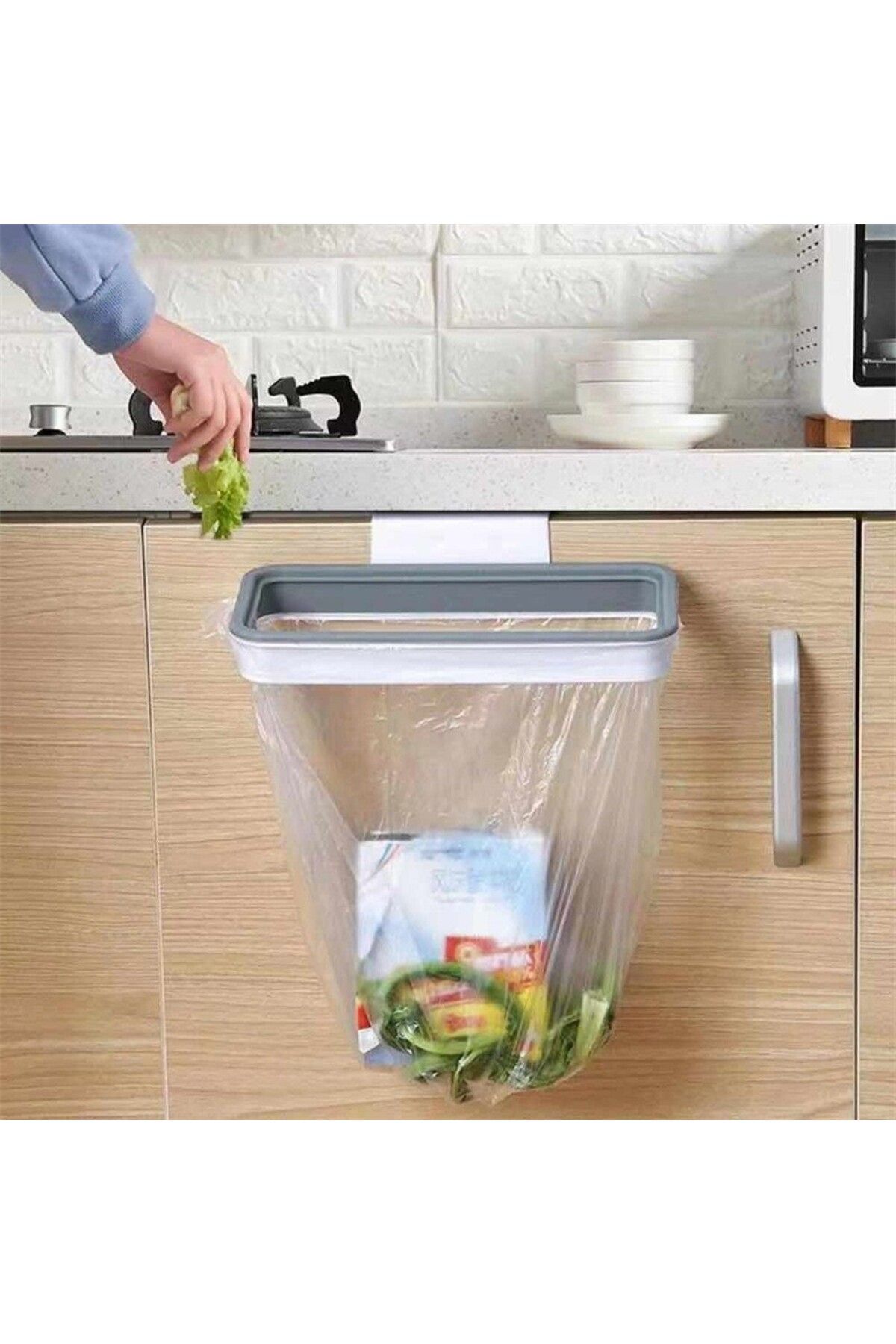 Choice-1-tier Light Grey Trash Garbage Hanging Bag Hanger Durable Rubbish Holder Kitchen Support Cabinet St 1