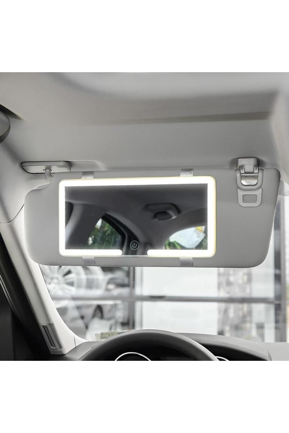 Choice-WHITE LED Car Sun Visor Vanity Mirror Car Vanity Mirror with 3 Light Modes and 60 LEDs Rechargeable 3