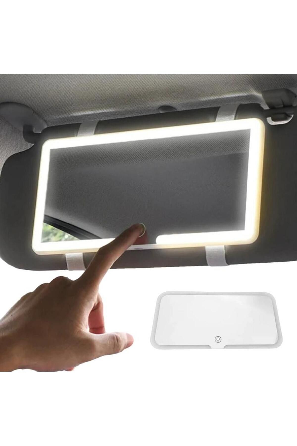 Choice-WHITE LED Car Sun Visor Vanity Mirror Car Vanity Mirror with 3 Light Modes and 60 LEDs Rechargeable 2