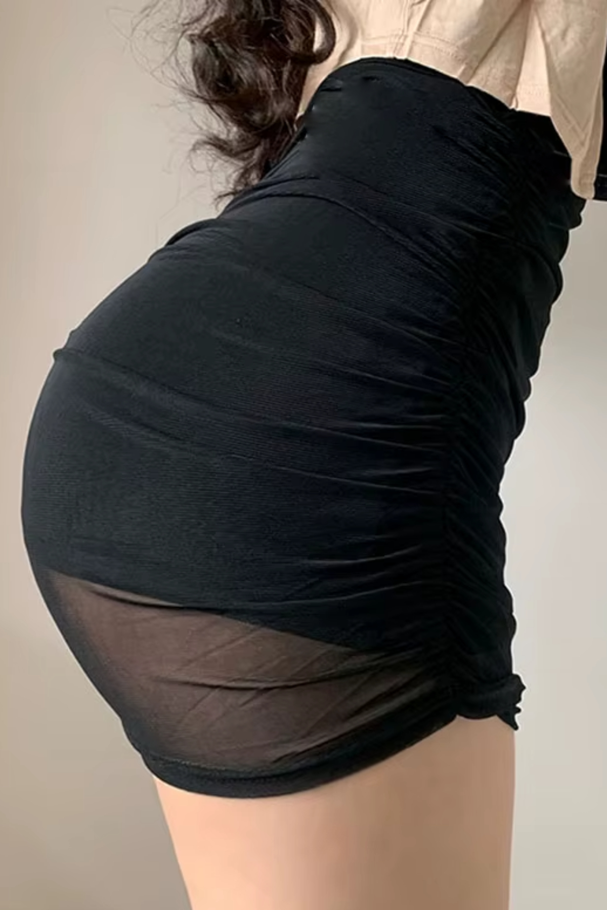 BENİMOLMALI Mini Etek Süper Mini Etek Dar Etek Sexi Etek Tül Detaylı Astarlı Etek Full Likra Mini Etek görsel 3