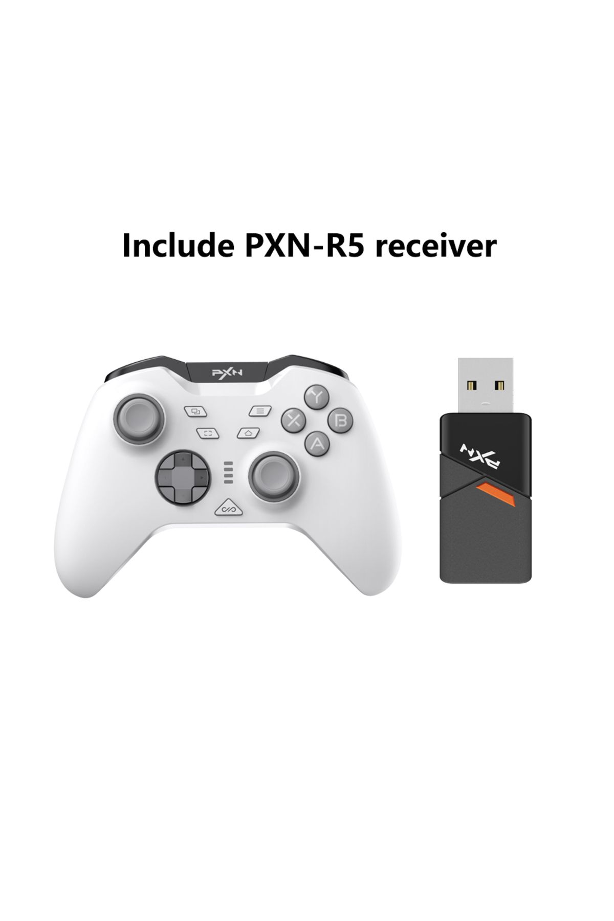Choice-White with receiver PXN P5 Bluetooth Gamepad 1000Hz Hall Trigger Rocker Tri-Mode Long Battery Life E 1