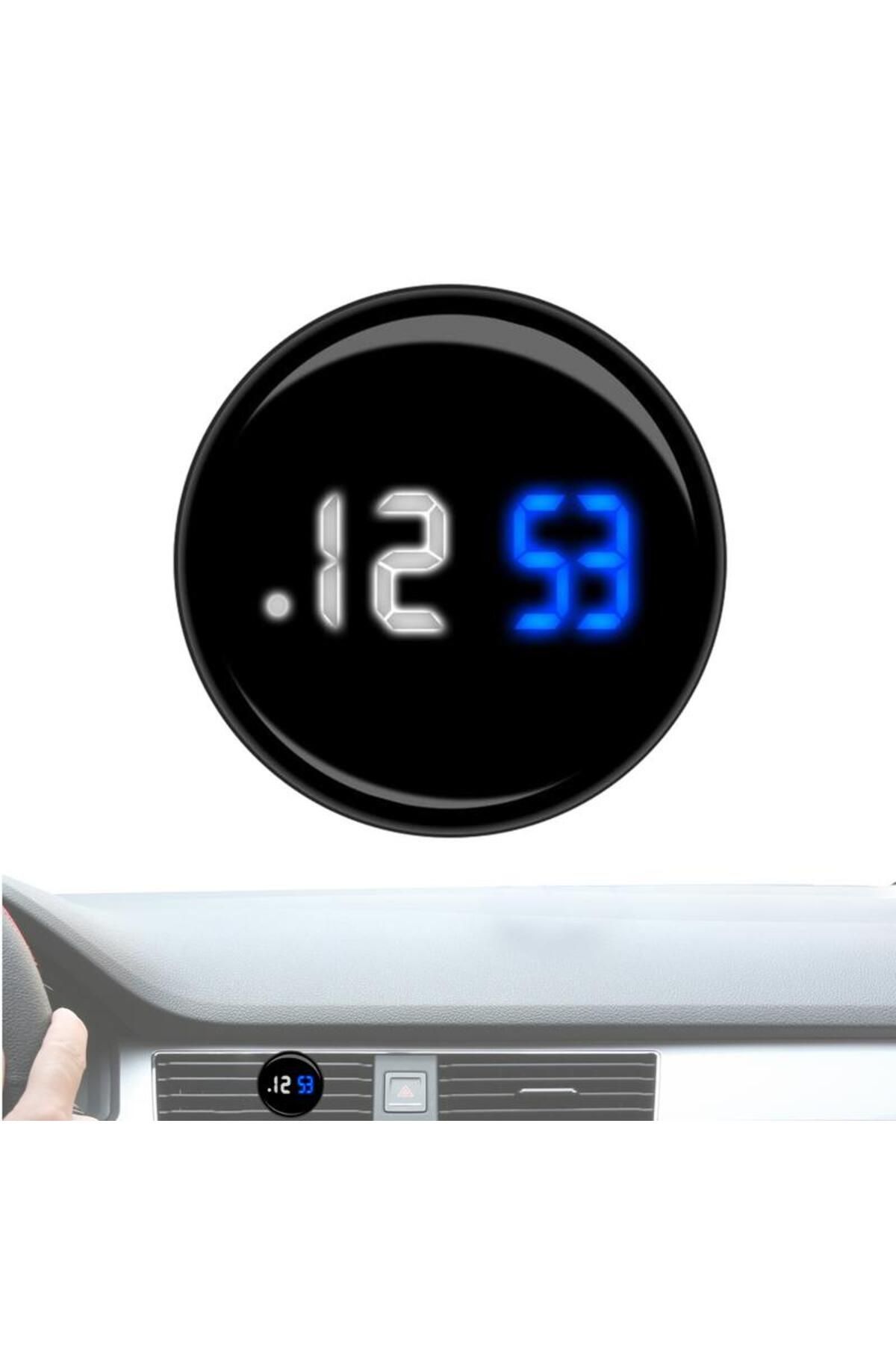 Choice-Black Clock For Vehicle Dashboard Waterproof Stick On Dashboard Clock Touch Control Clocks For Conve 3