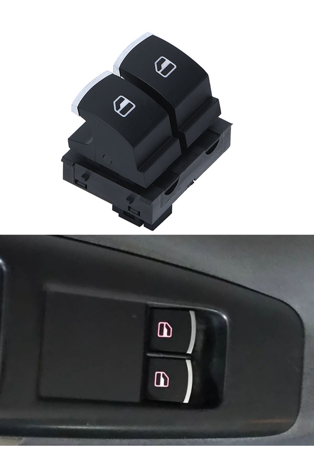 PQY-Window Control Switch Button Driver Side For VW Eos Golf MK5 MK6 GTI 2 Door Scirocco Tiguan Polo ... 7