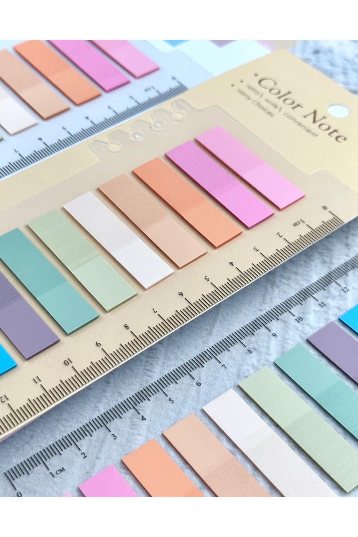 ZeCo Collection-10 Color Ruler Soft Pink Shades Flat Edge Transparent Pet Index Sticker/Index Sticker/Post-it 7