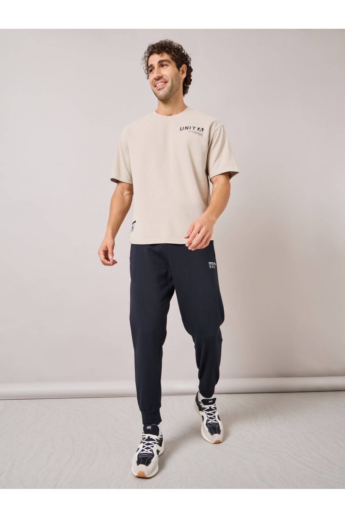Anta-Slogan Print Knit Jogger with Side Pocket 2