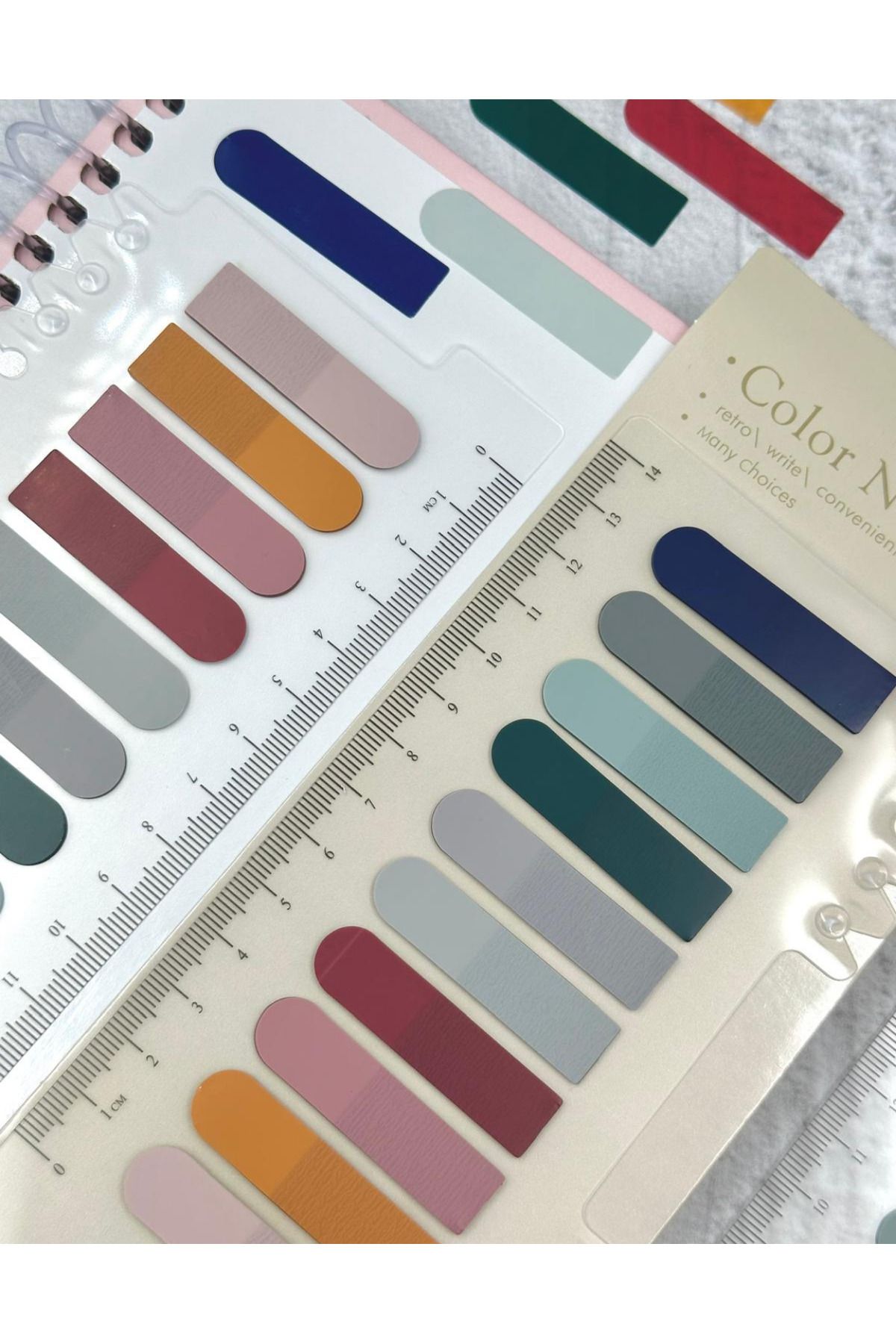 ZeCo Collection-10 Color Ruled Retro Dark Tones Oval Edge Transparent Pet Index Sticker/Index Sticker/Post-It 5
