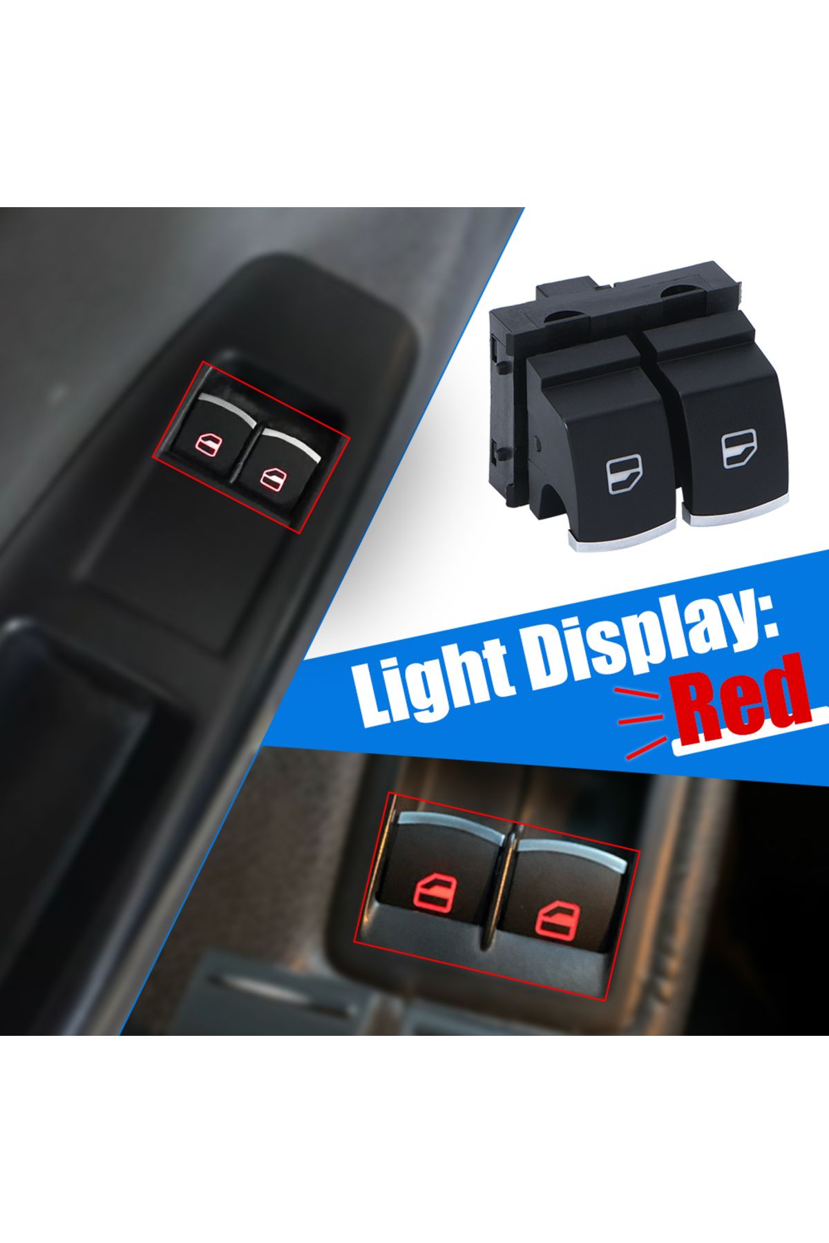 PQY-Window Control Switch Button Driver Side For VW Eos Golf MK5 MK6 GTI 2 Door Scirocco Tiguan Polo ... 3