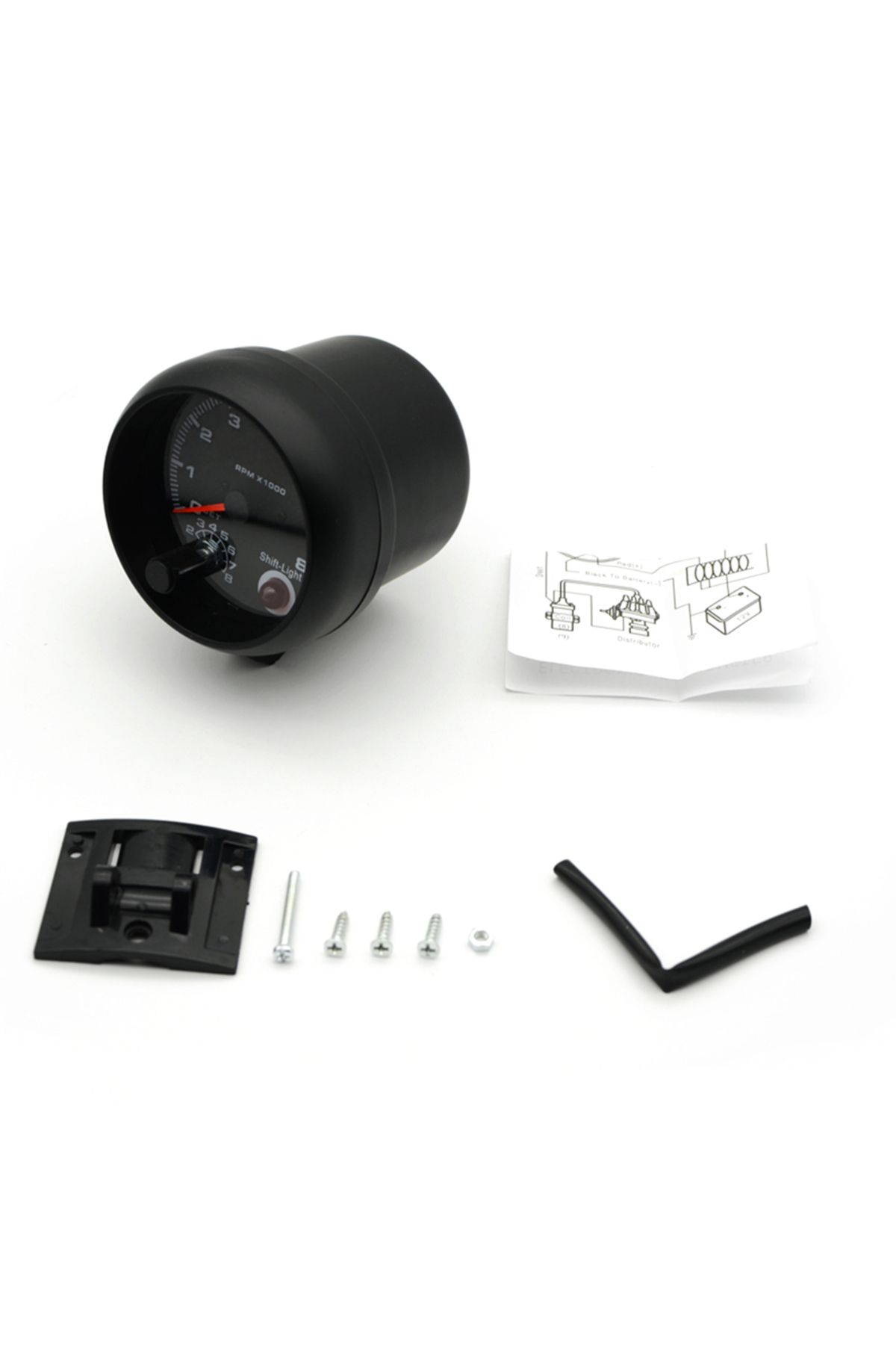 Choice-3.75'' Car Universal Black Tachometer Gauge Blue Inter Shift light 0-8000 RPM Tachometer 6