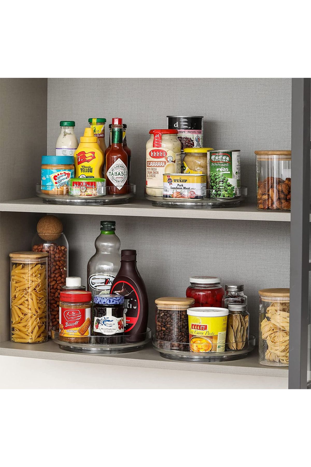 Choice-Lazy Susan Spice Rack Organizer, 360 Degree Rotating Round Lazy Susan Turntable For Cabinet, Clear 4