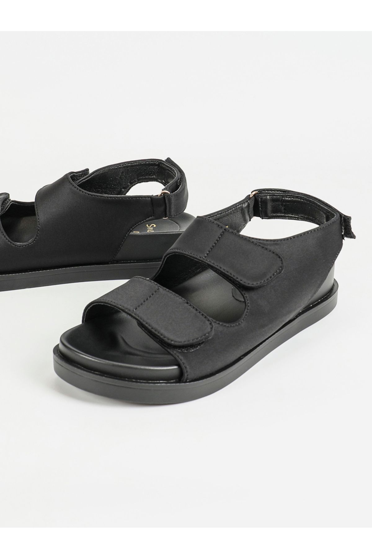 Sneak-a-Peek By Styli-Double Velcro Strap Open Toe Sandals 4