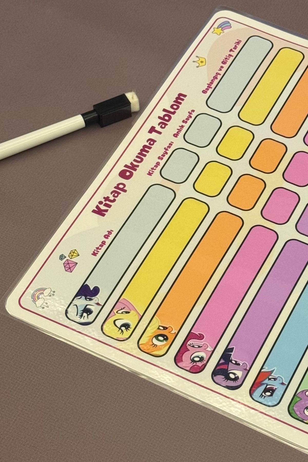 caps-Book Reading Tracking Planner for Kids – Write-Wipe Desktop Notebook - Write-Wipe Pen Gift 4