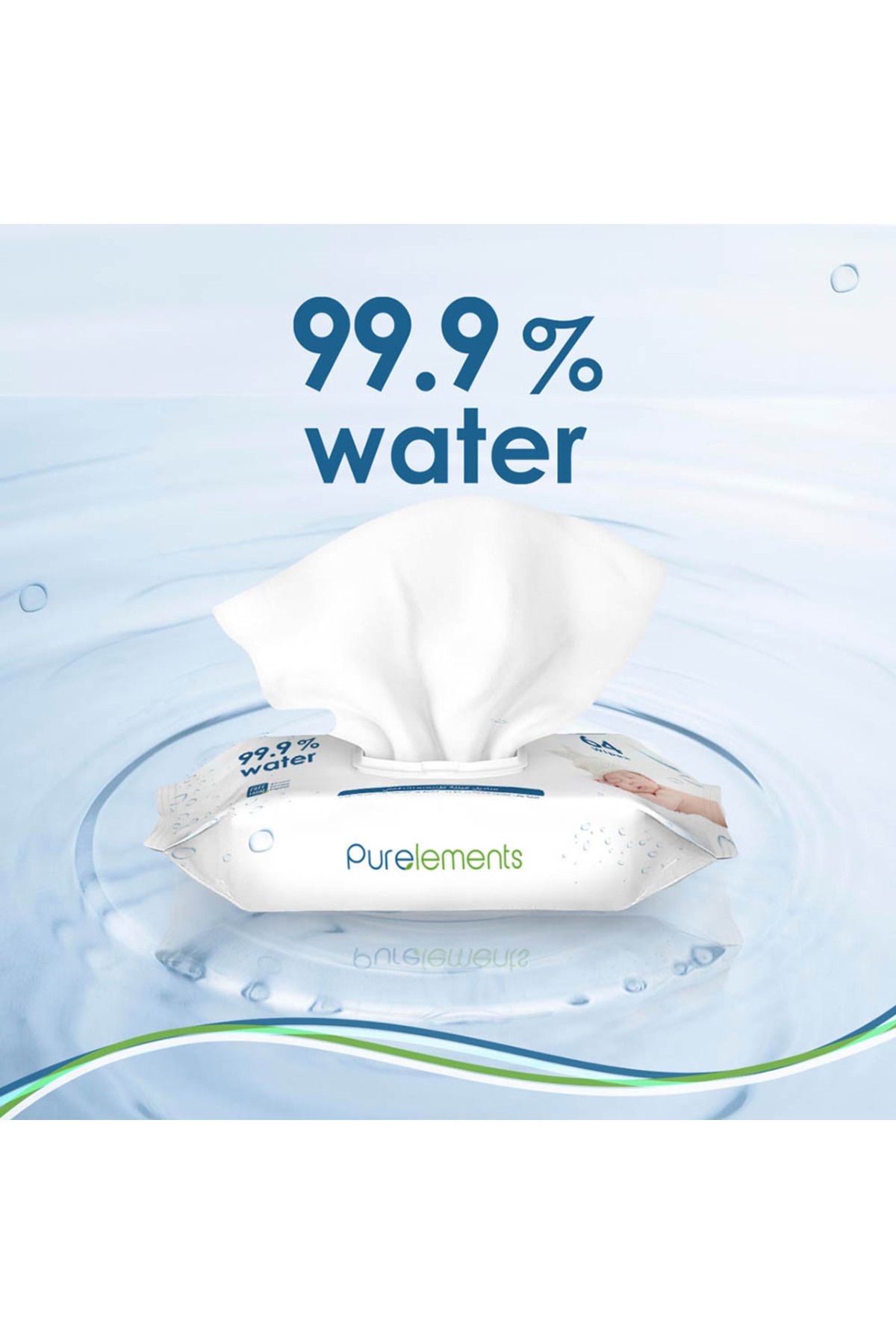 Purelements-Natural 99.9% Water Wipes - 64pcs 3