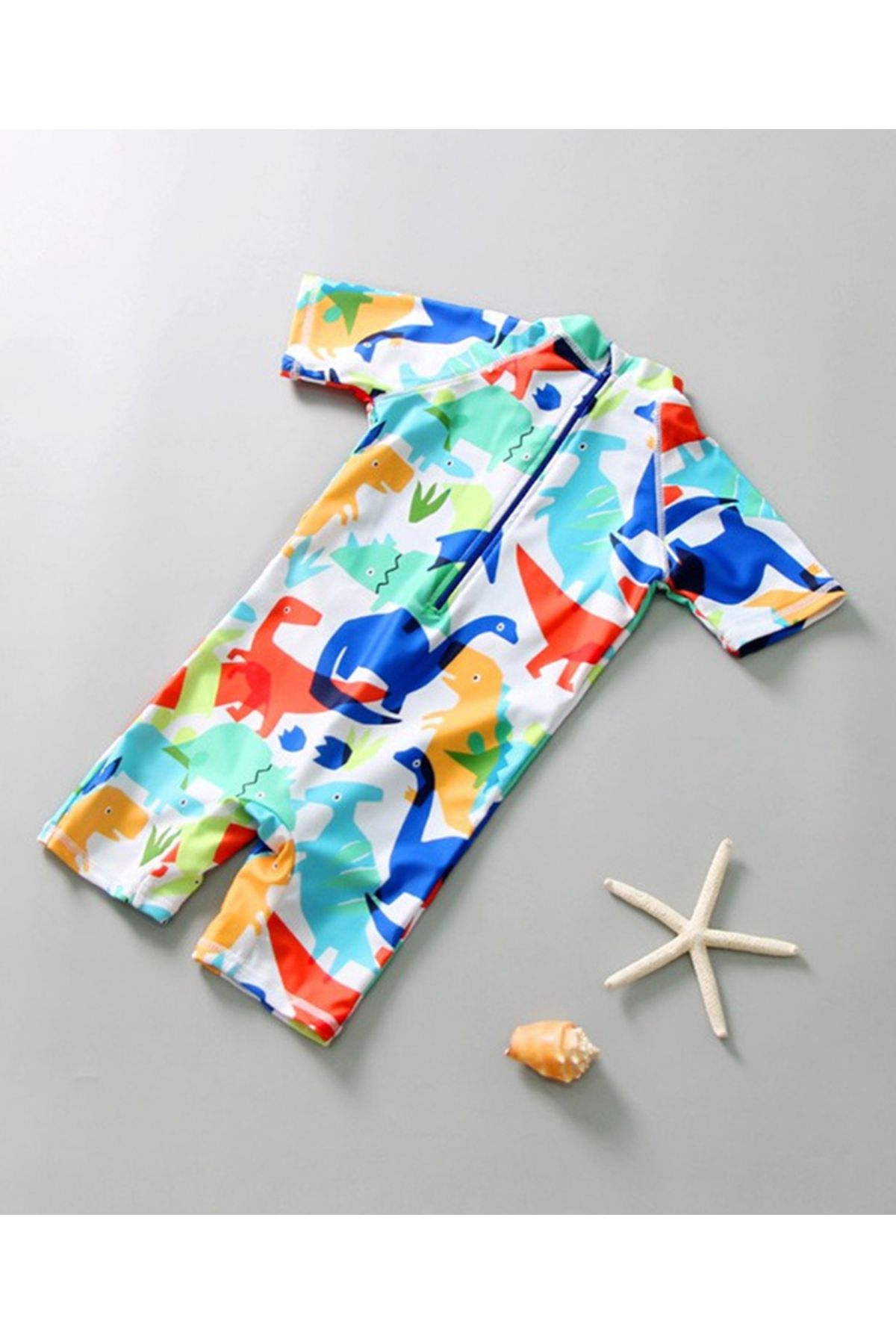 SAPS-SAPS All Over Dinosaurs Printed Quick Drying Legged Swimsuit - Multi Color 2