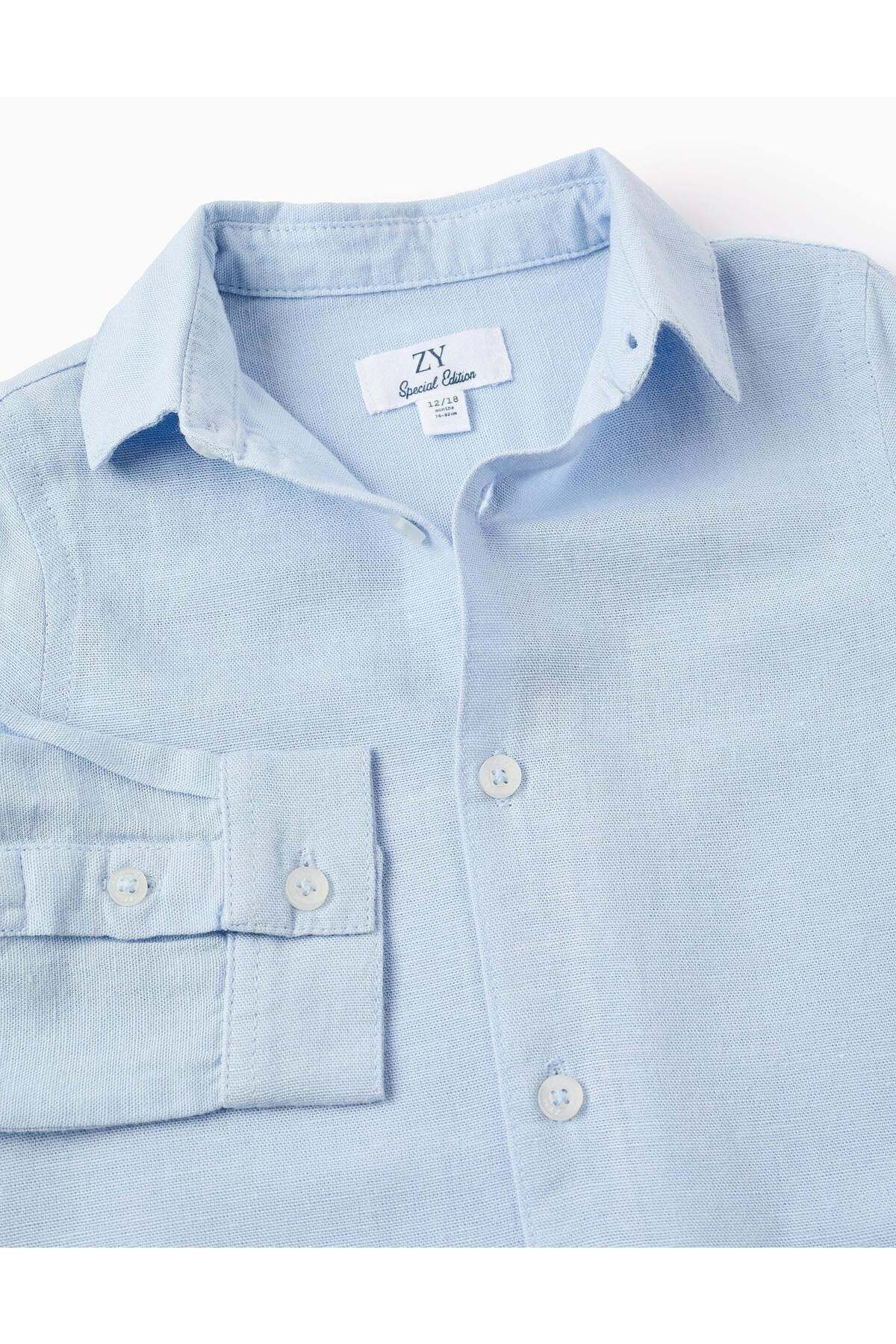 Ziddy-Shirt with Tabs for Baby Boys, Blue 3