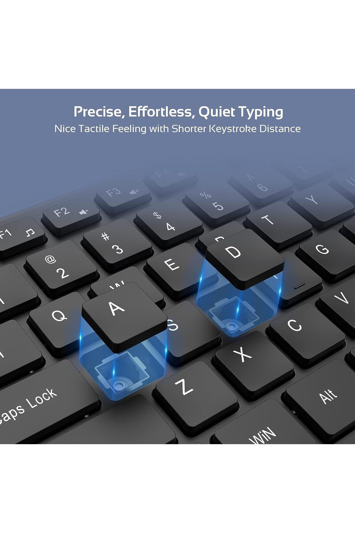 COOYA-Wireless USB Keyboard and Mouse Combo , 2.4G Stable Connection,Ergonomic with Number Pad 5