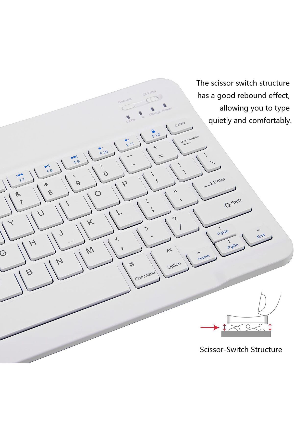 COOYA-White Bluetooth Keyboard and Mouse Combo,180g,25 x 15 x 0.6 cm,Suitable for IOS Android Windows 5