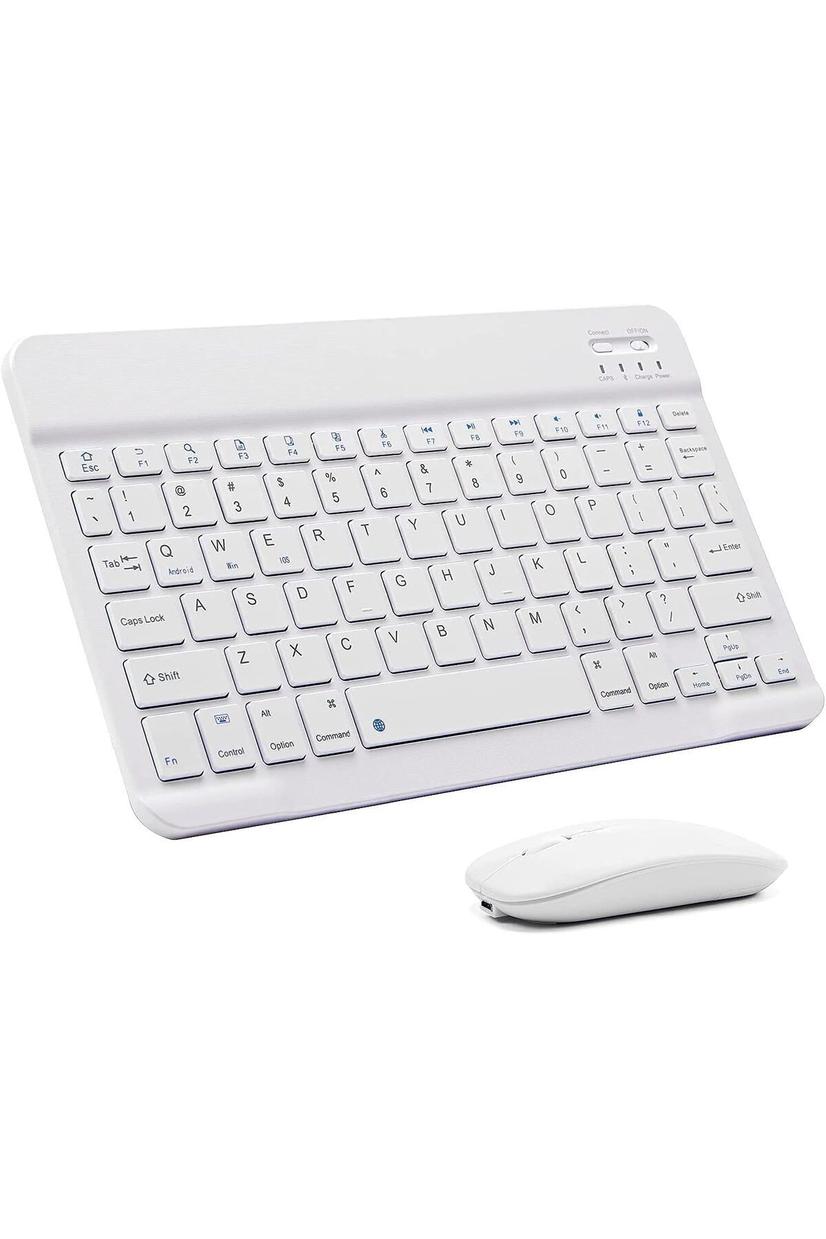 COOYA-White Bluetooth Keyboard and Mouse Combo,180g,25 x 15 x 0.6 cm,Suitable for IOS Android Windows 1