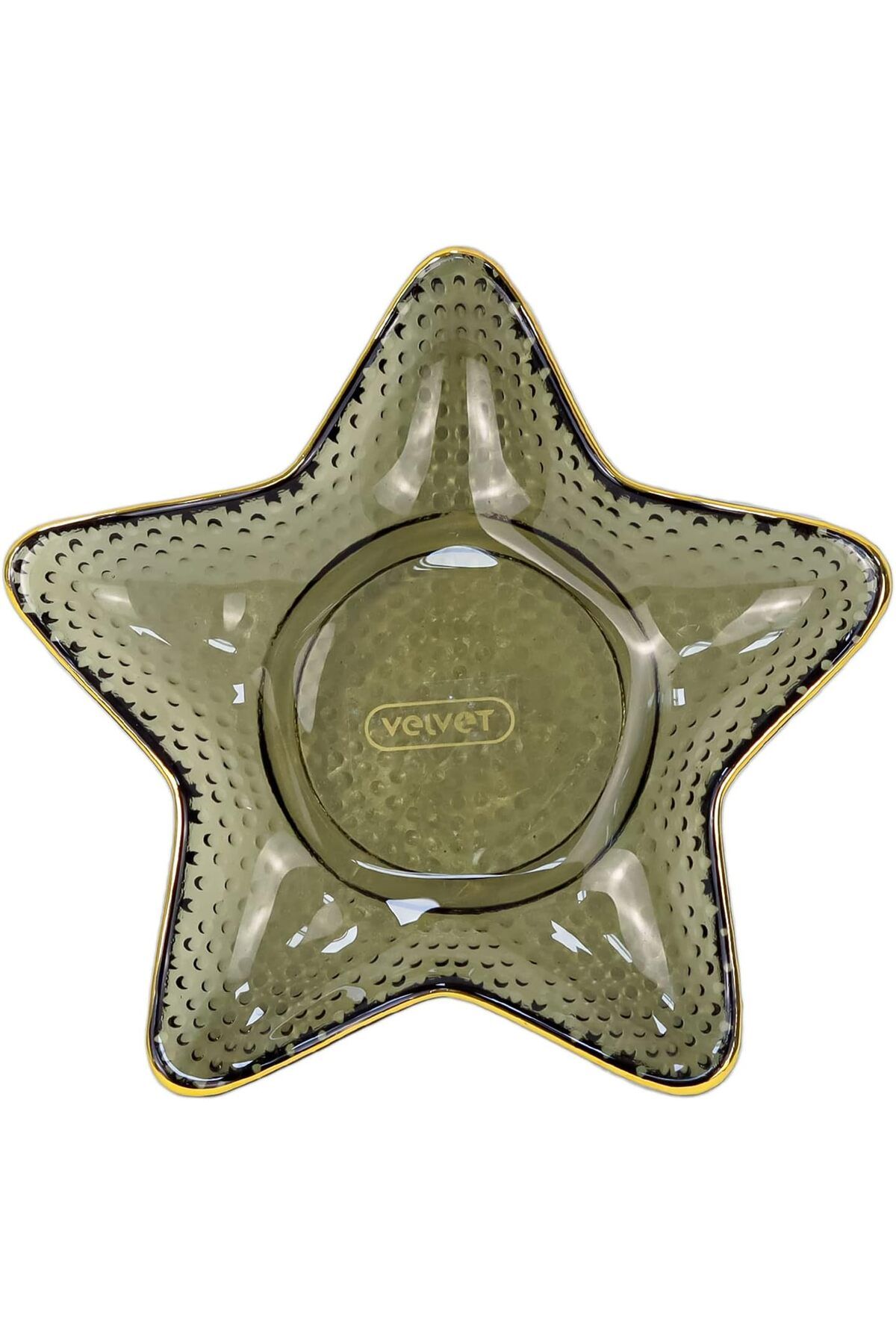 Winds Trading-13cm Star Glass Dessert Bowl – Golden Edges, for Ice Cream, Fruit & Snacks (Grey) 2