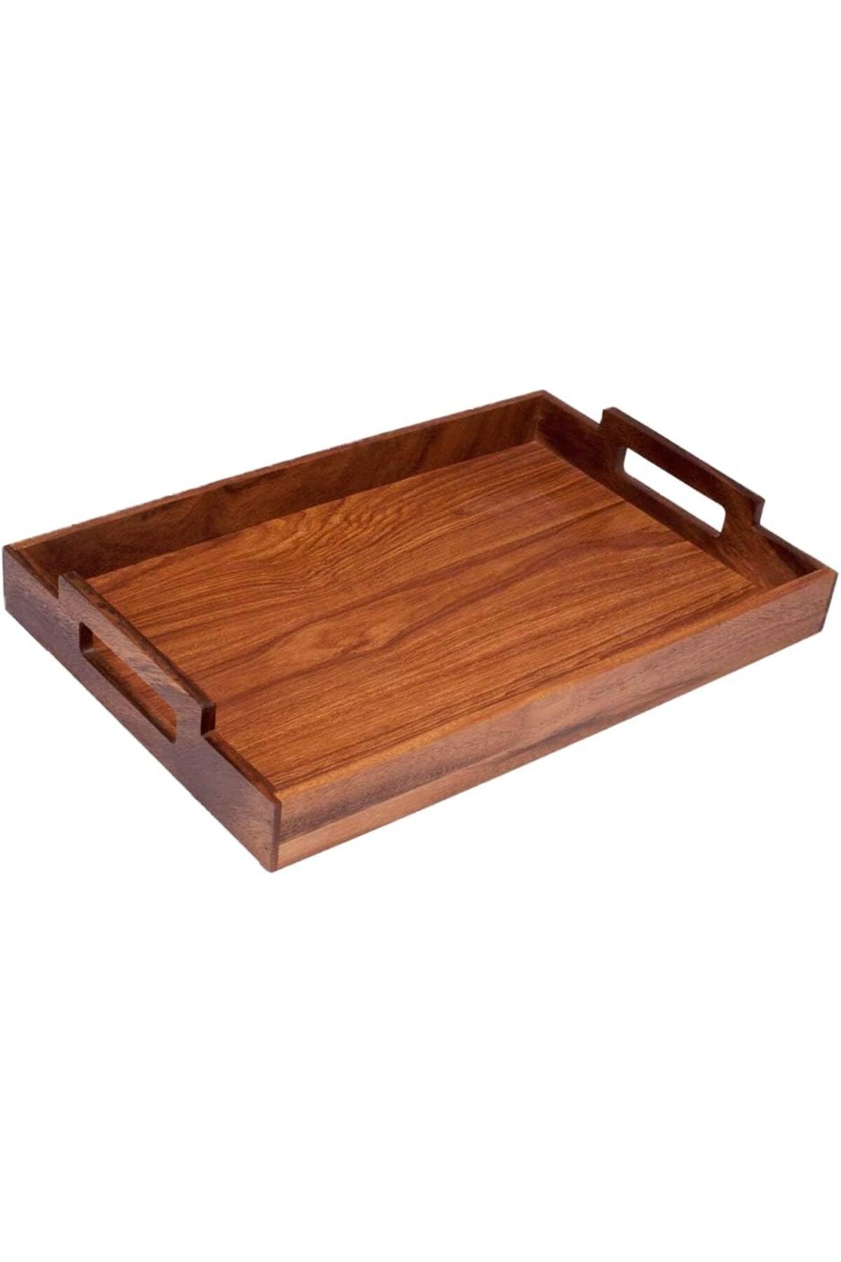 Billi-Acacia Wood Serving Tray with Handles,Decorative Tray for Breakfast, Lunch & Dinner (48x31cm) 1