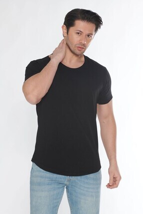 BlackHorn Erkek Geniş Yaka %100 Pamuk Salaş T-shirt