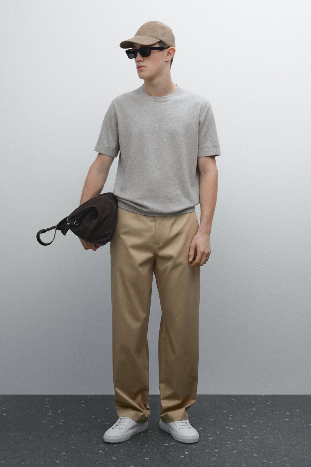 تی شرت بافتنی آستین کوتاه 100% پنبه Massimo Dutti