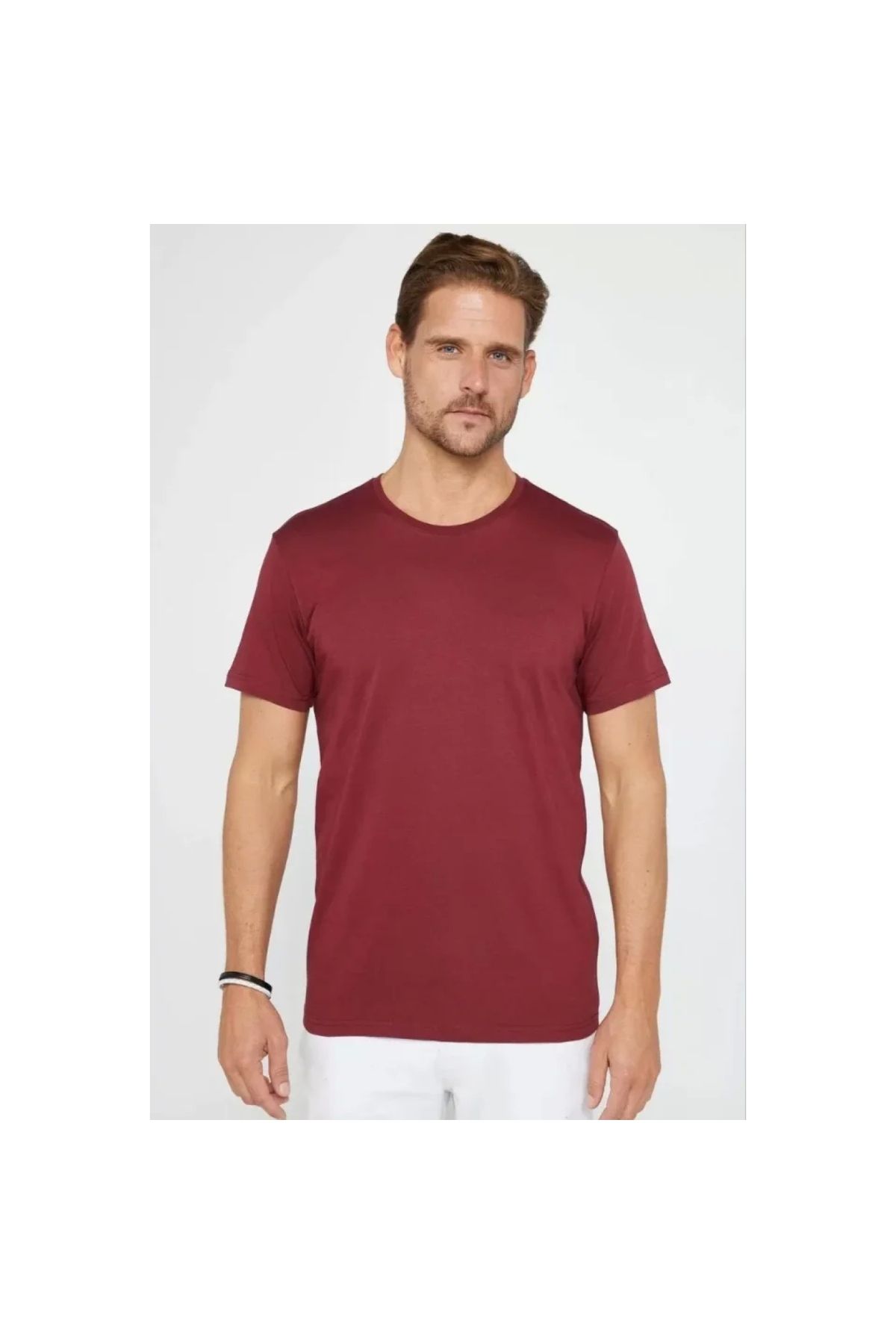 Marsilyan Unisex Düz Biskilet Yaka Oversize Tshirt