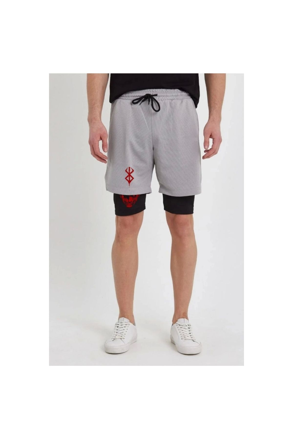 Narnuga Unisex Baskılı İç Cepli Sporcu Alt Taytlı Şort