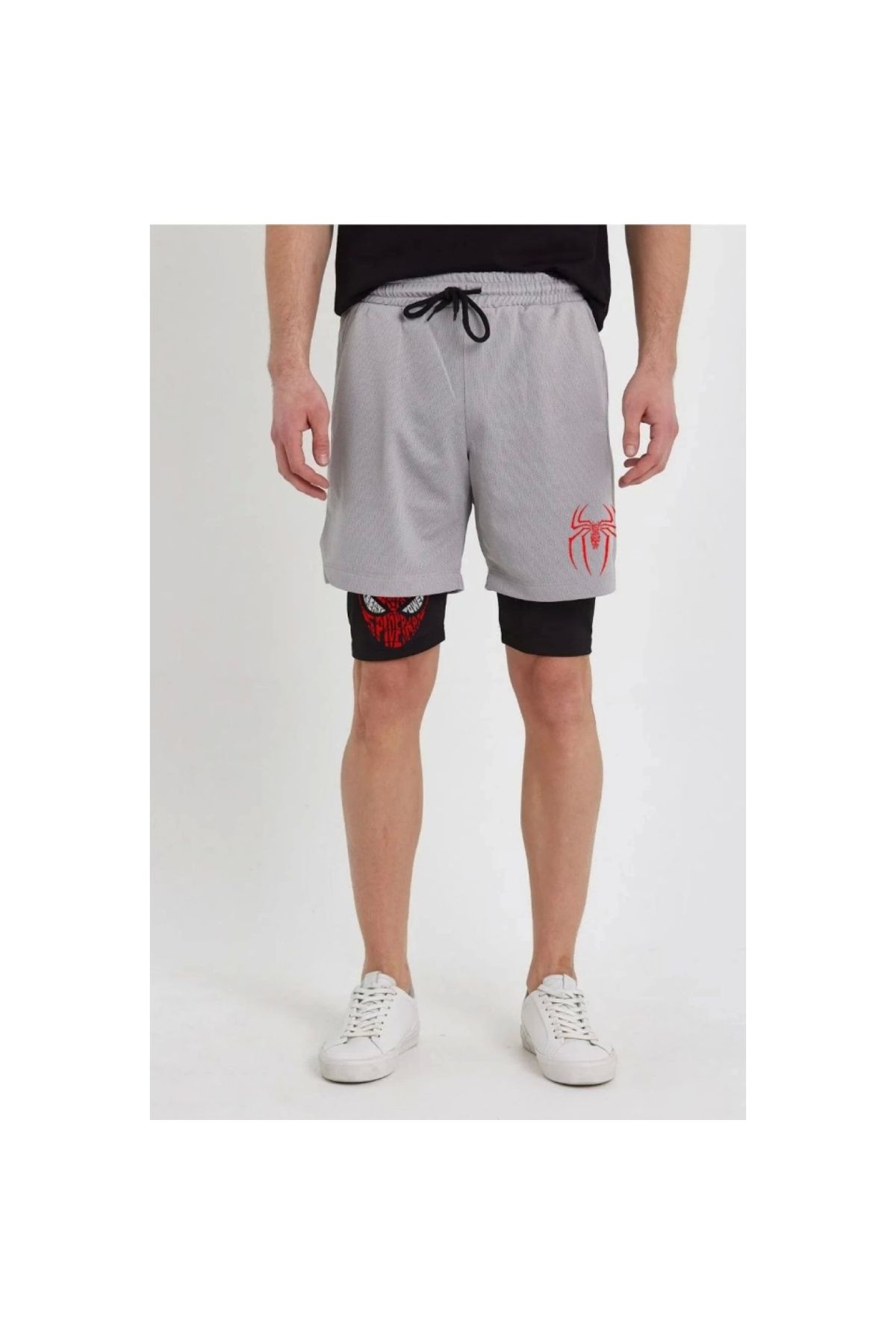 Narnuga Unisex Baskılı İç Cepli Sporcu Alt Taytlı Şort