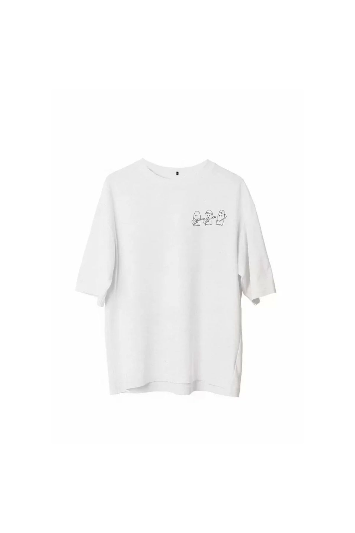Marsilyan Unisex Bisiklet Yaka Baskılı Oversize TShirt