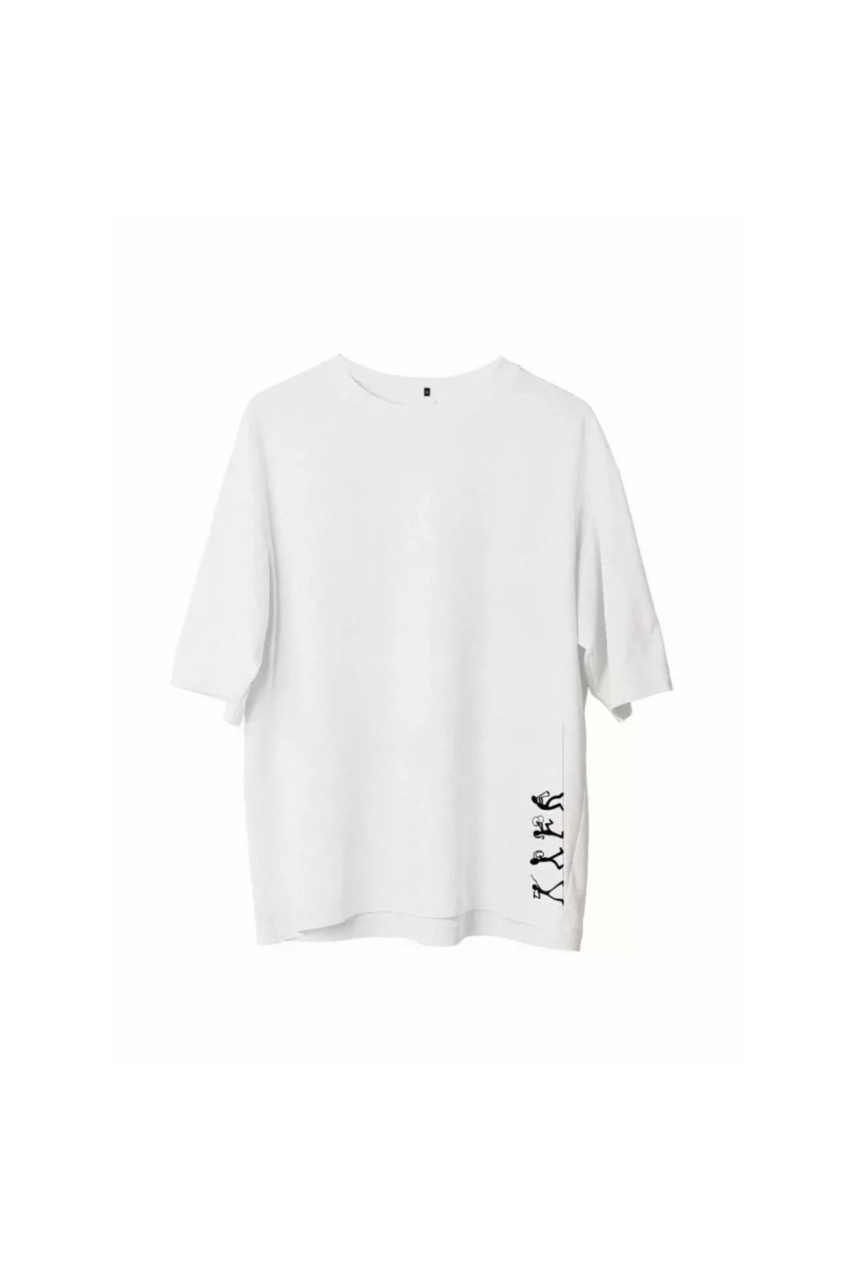Narnuga Unisex Bisiklet Yaka Baskılı Oversize TShirt