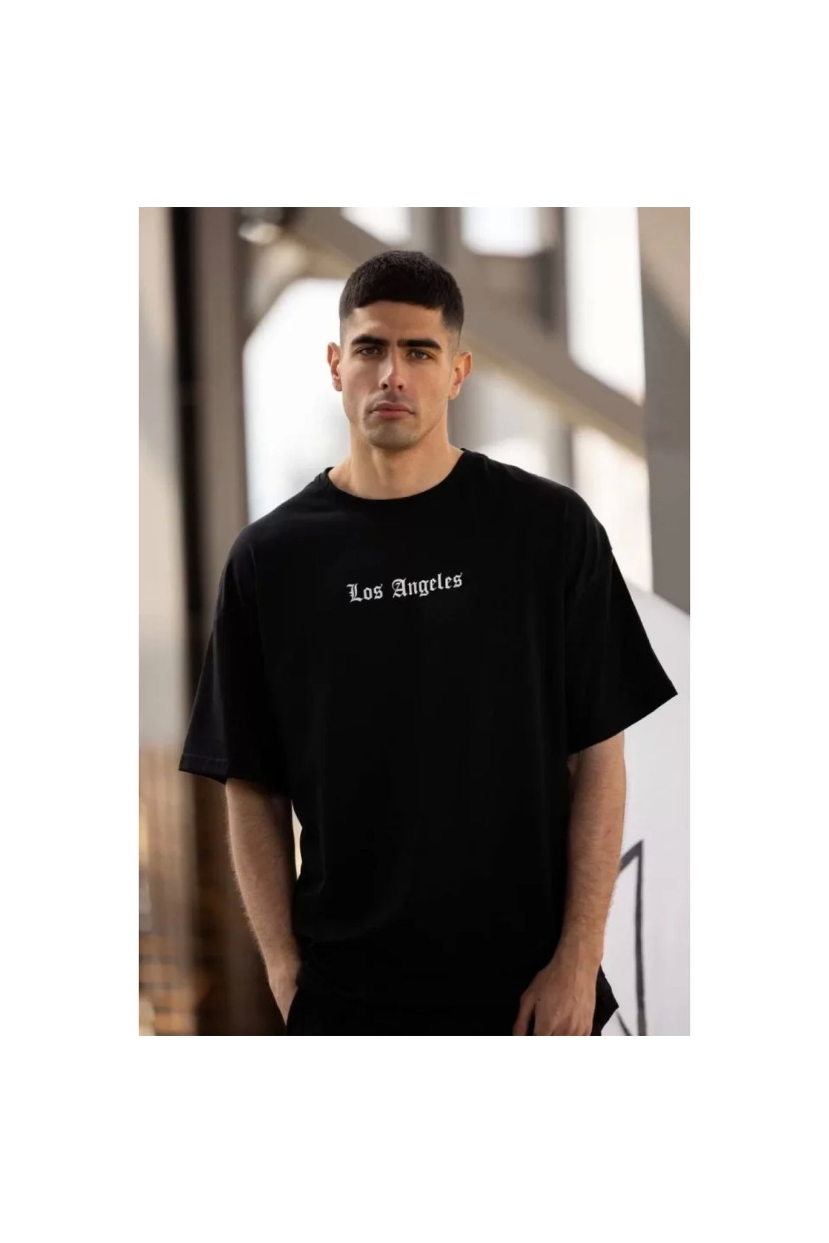 Marsilyan Unisex Bisiklet Yaka Baskılı Oversize TShirt