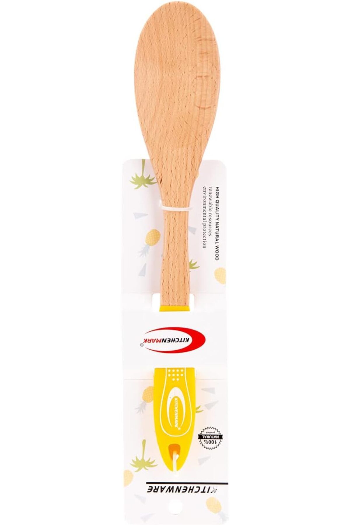 AKDC-WOODEN SPOON 2CMX6CMX34CM Wooden, yellow 1