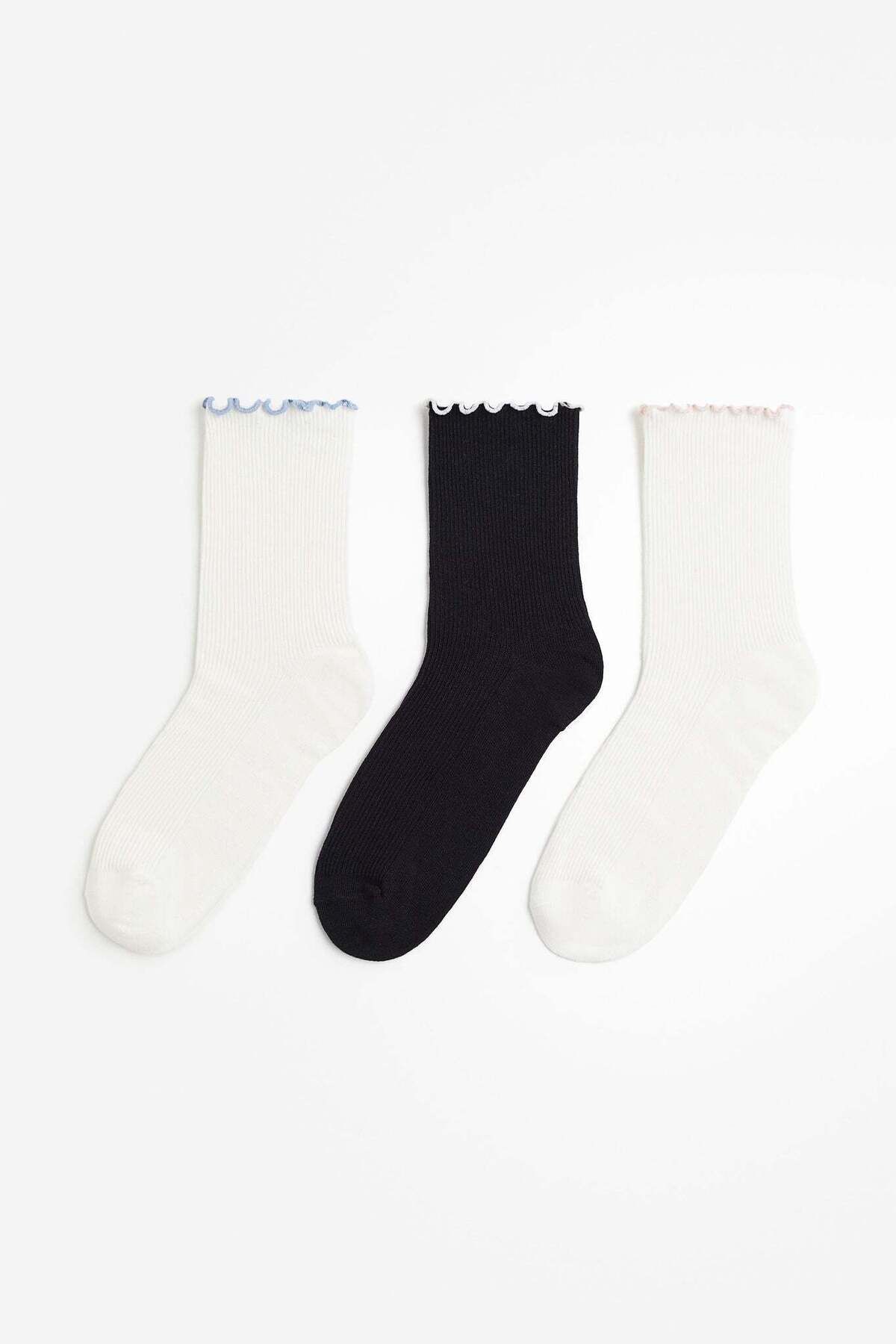 H&M-3-pack rib-knit socks 1